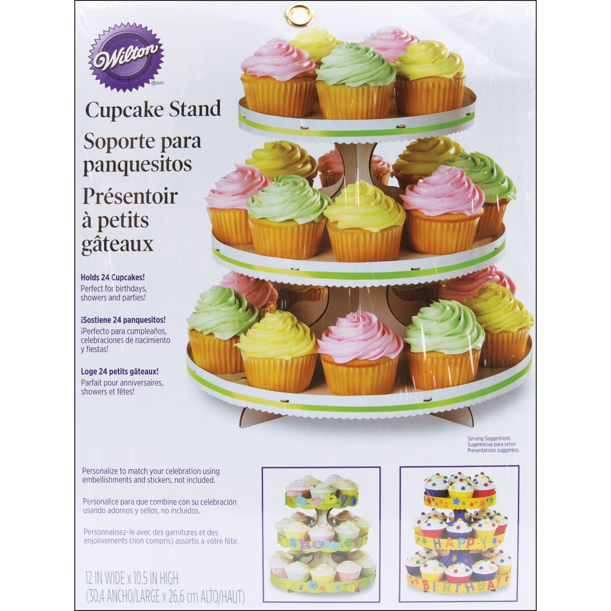 Wilton Cupcake Stand-White 12&#x22;X10.5&#x22; Holds 24 Cupcakes