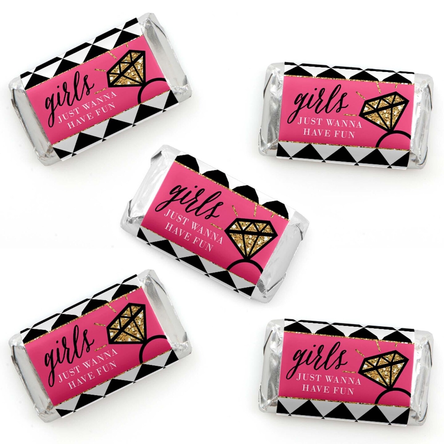 Big Dot of Happiness Girls Night Out - Mini Candy Bar Wrapper Stickers ...