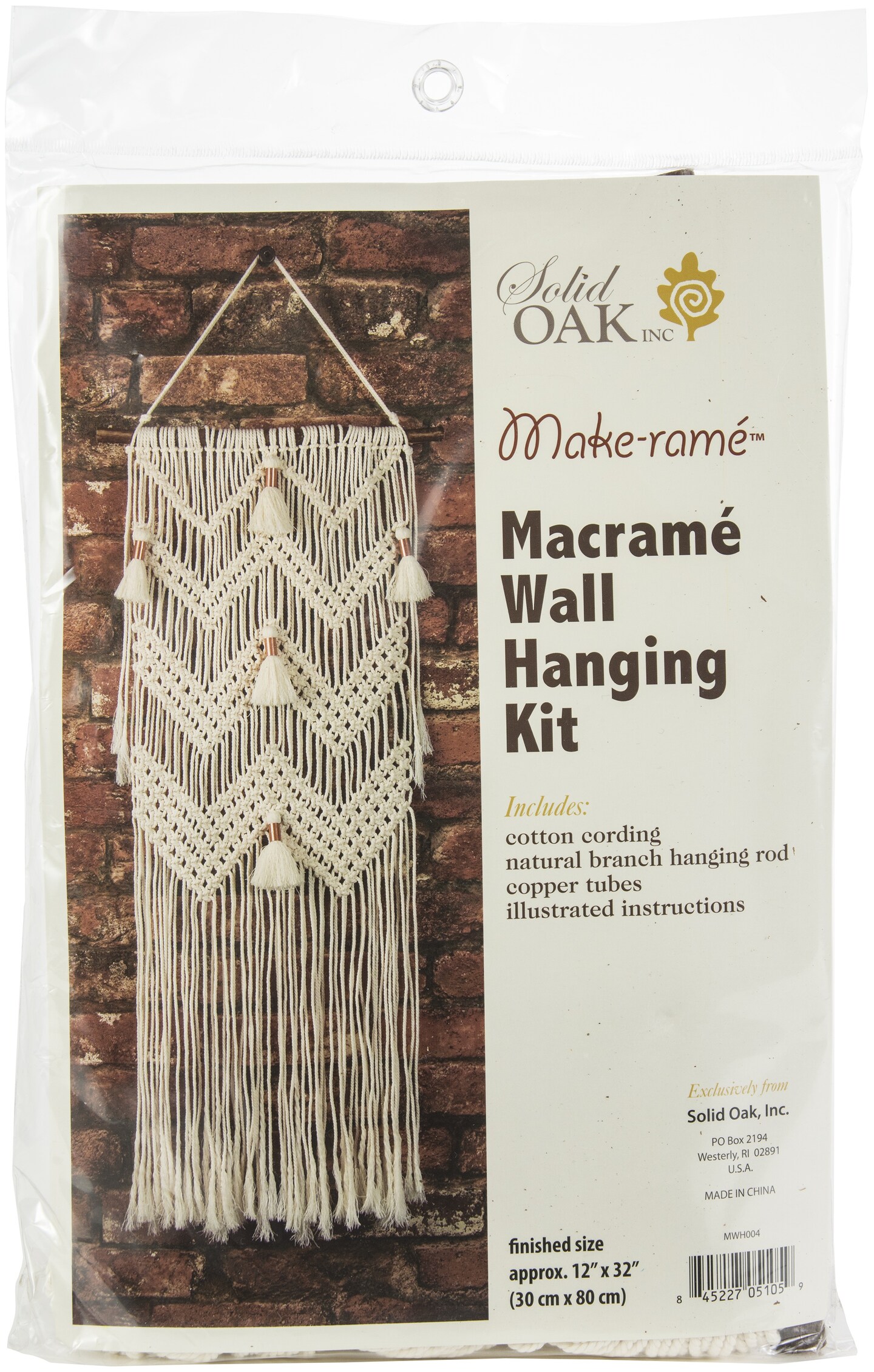 Solid Oak Macrame Wall Hanging Kit-Chevrons &#x26; Tassels