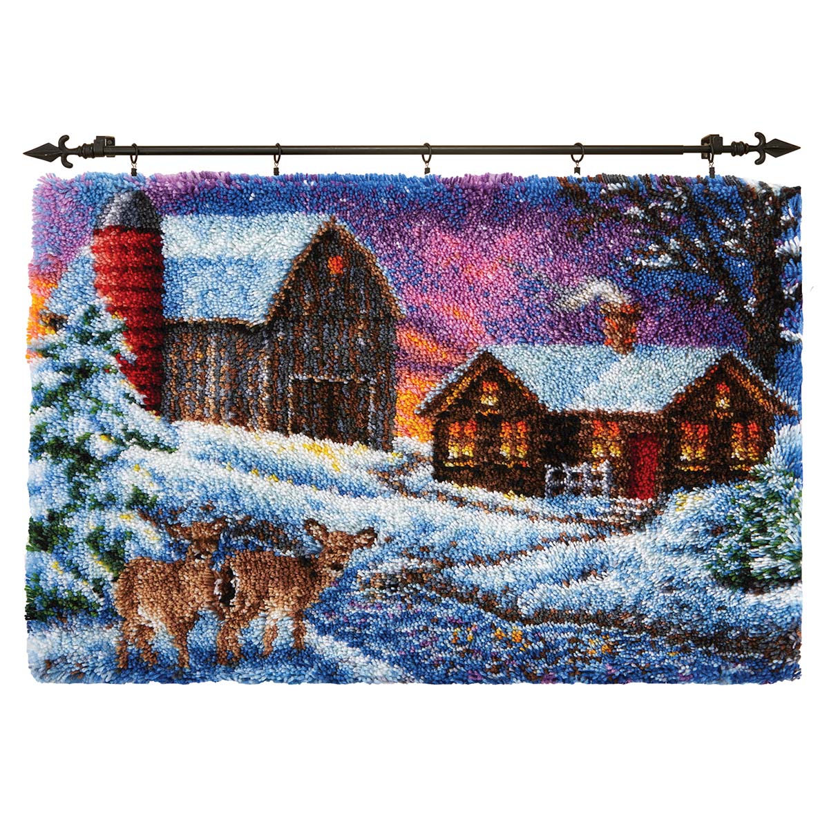 DIY Knüpf-Sets Teppich Winterliche Dorflandschaft  Produktbild-Vorschau 5