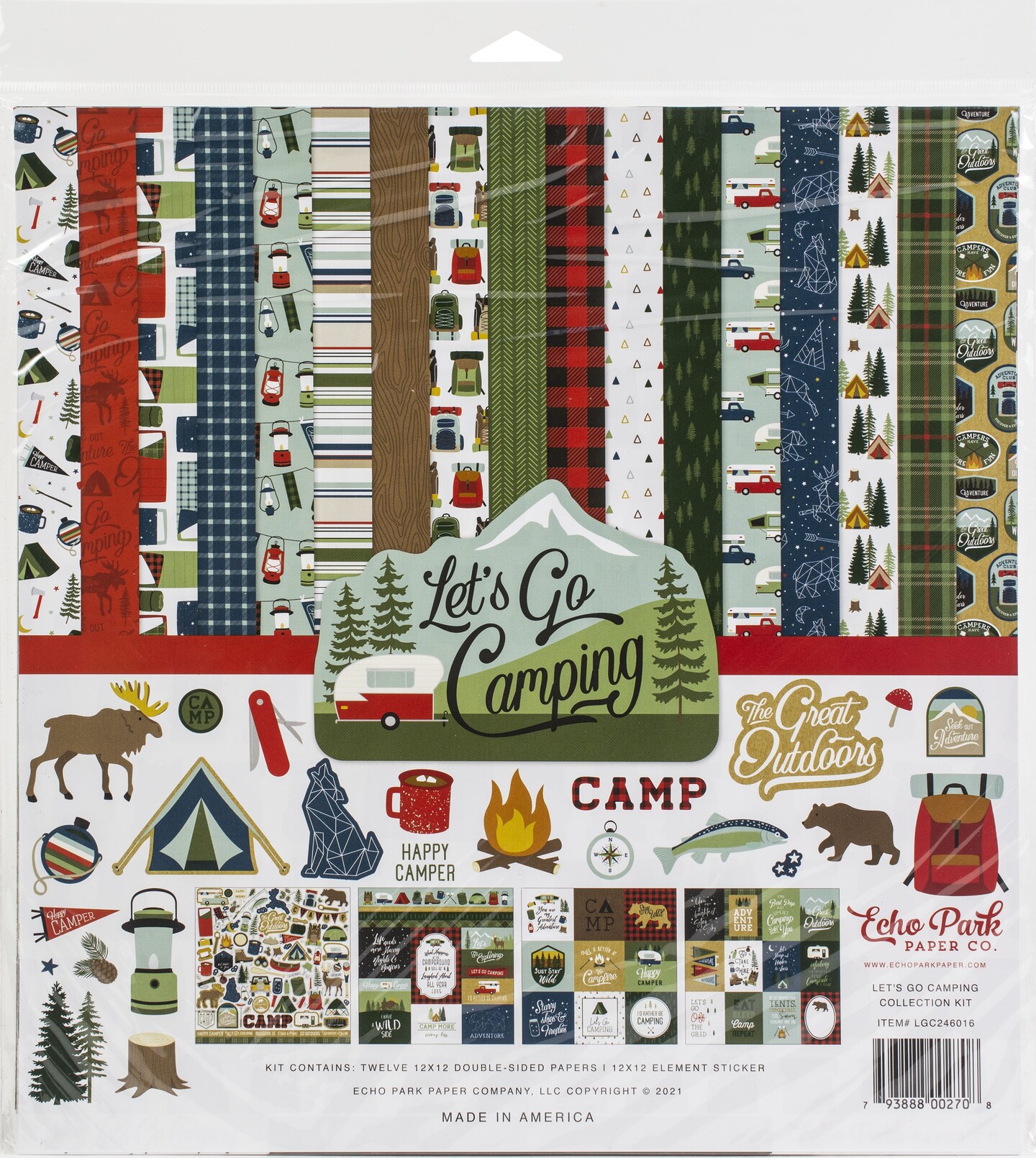 Echo Park Collection Kit 12&#x22;X12&#x22;-Let&#x27;s Go Camping