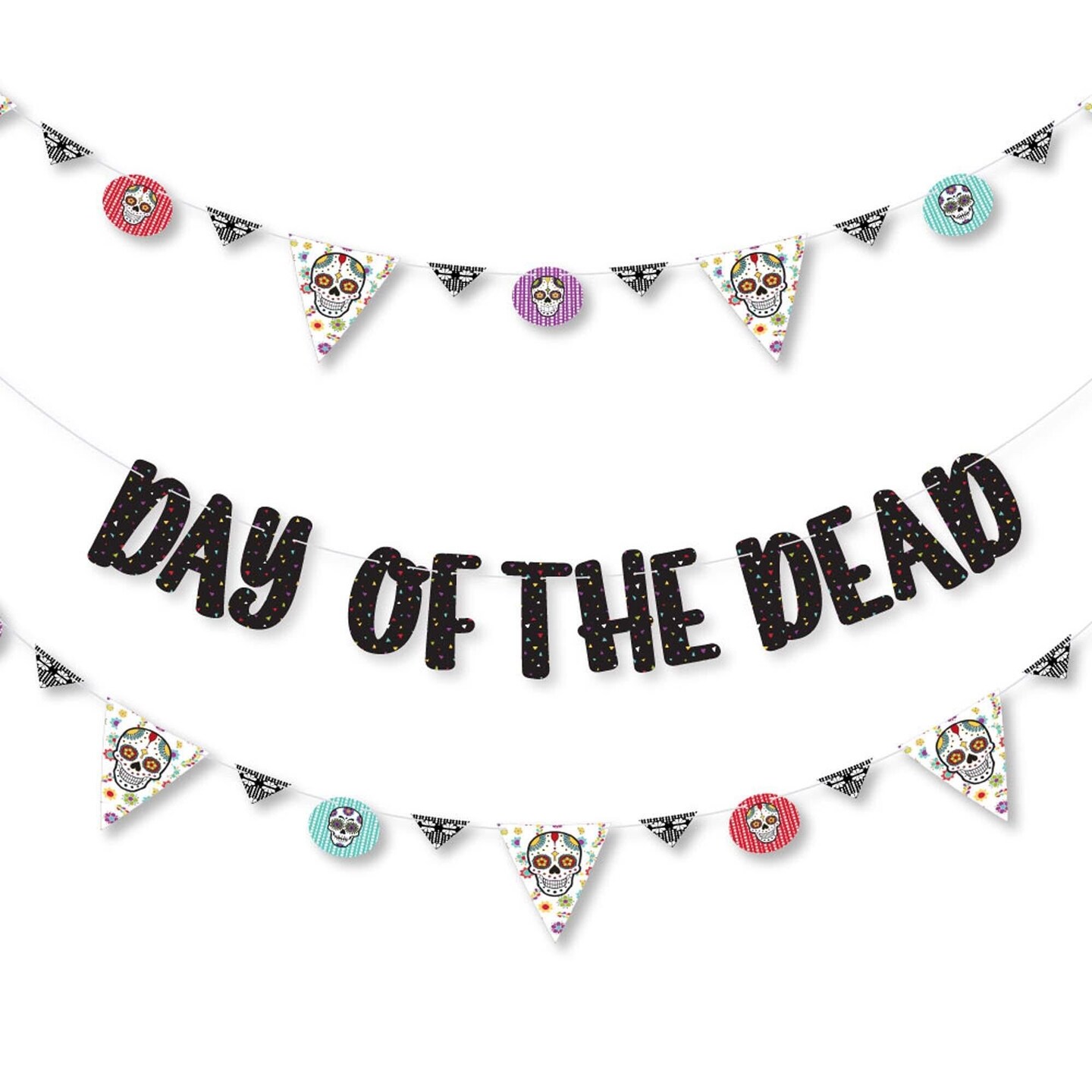 Big Dot of Happiness Day of the Dead Sugar Skull Party Letter Banner Decoration 36 Banner