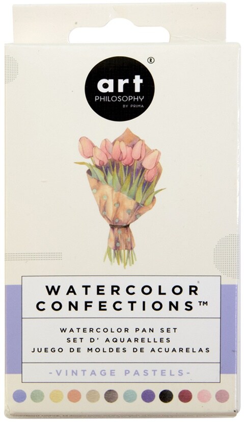 Prima Watercolor Confections Watercolor Pans 12/Pkg-Vintage Pastel