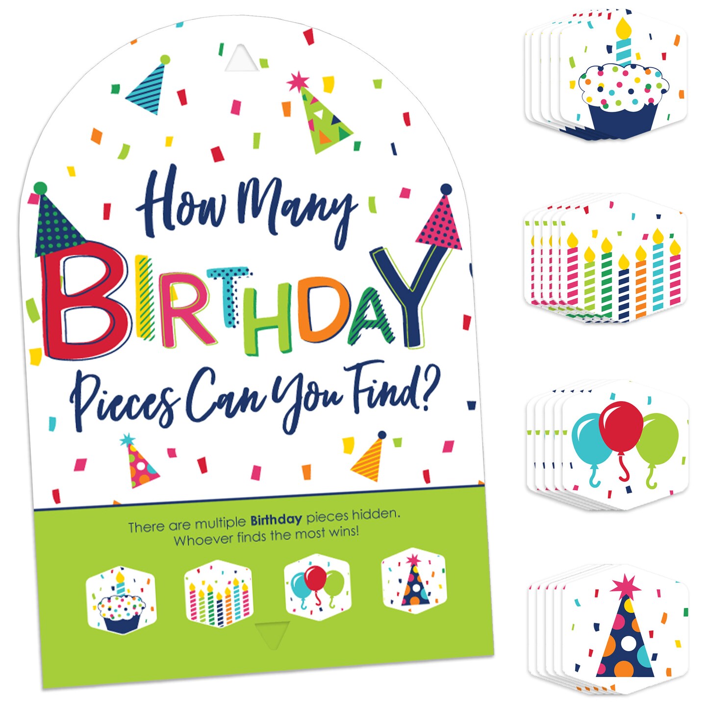 thumbnail image 2 of Big Dot Of Happiness Cheerful Happy Birthday - DIY Shaped Colorful Birthday Party Cut Outs 24 Ct 2 of 10