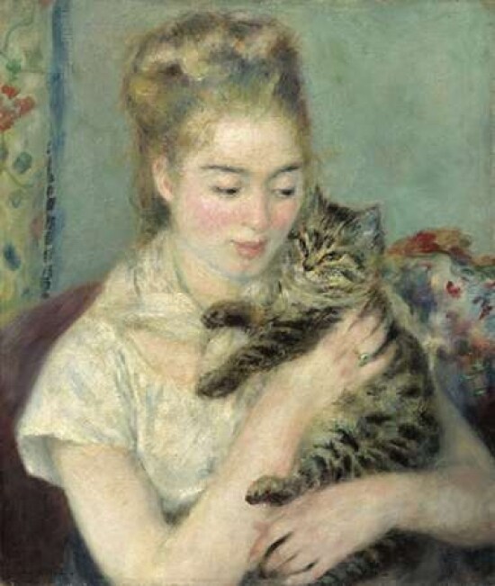 Woman with a Cat Poster Print by  Pierre-Auguste Renoir - Item # VARPDX279694