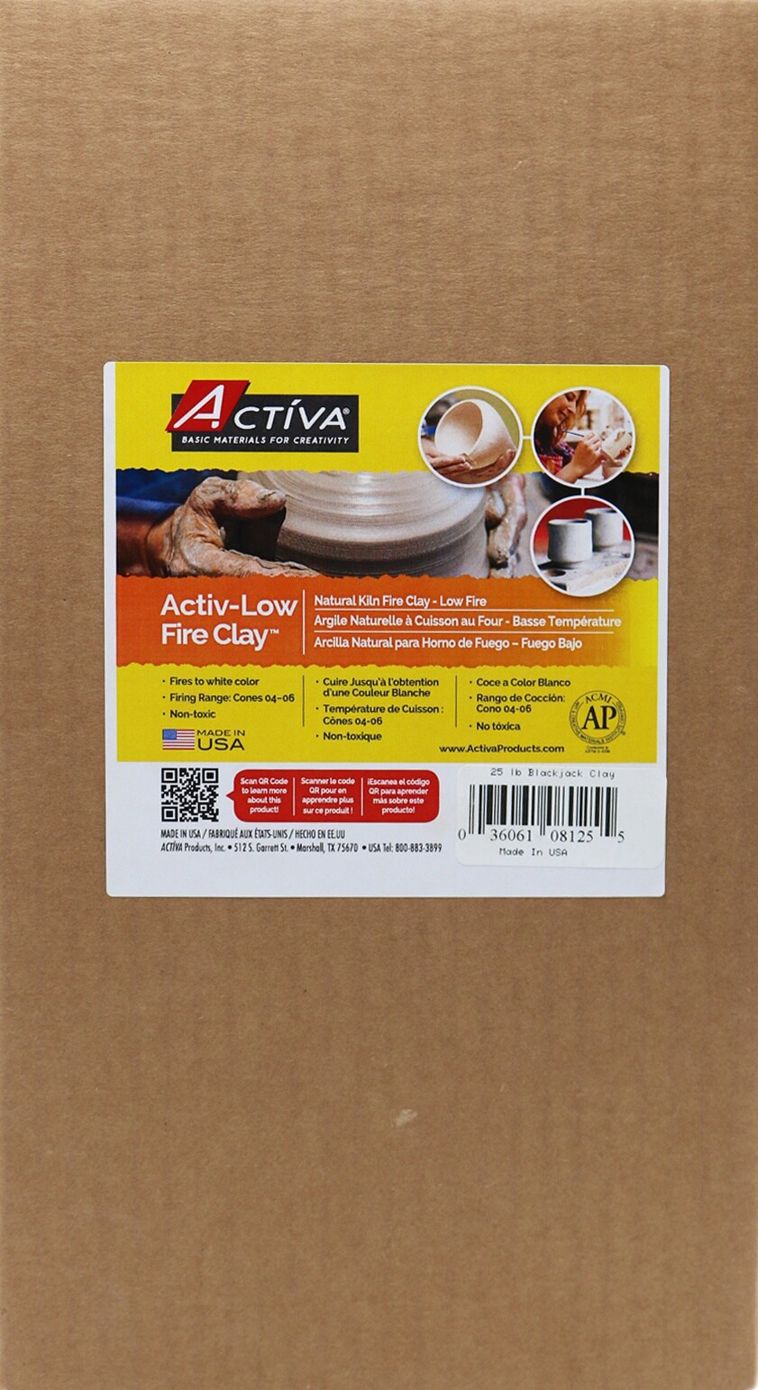 Activa Blackjack Low Fire Clay, 25 Pounds White, Gray