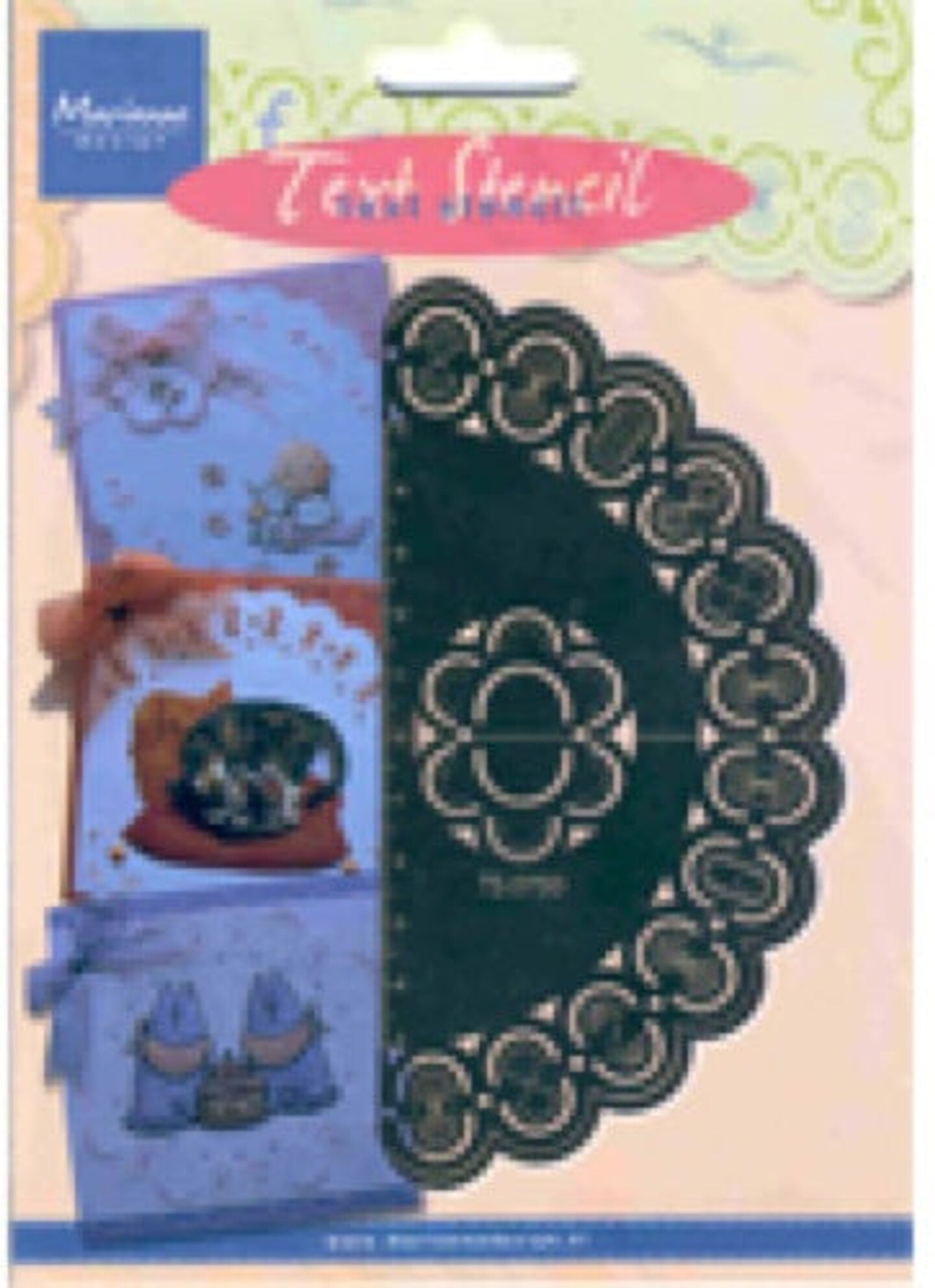 Marianne Design  Text Stencil-Circle Embossing and Embroidery