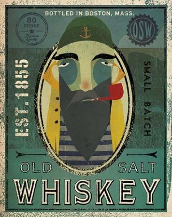 Fisherman VII Old Salt Whiskey Poster Print by Ryan Fowler - Item # VARPDX22446