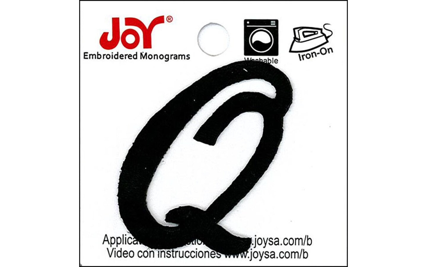 Joy Applique Letter Iron On Script 1.5" Black Q Michaels