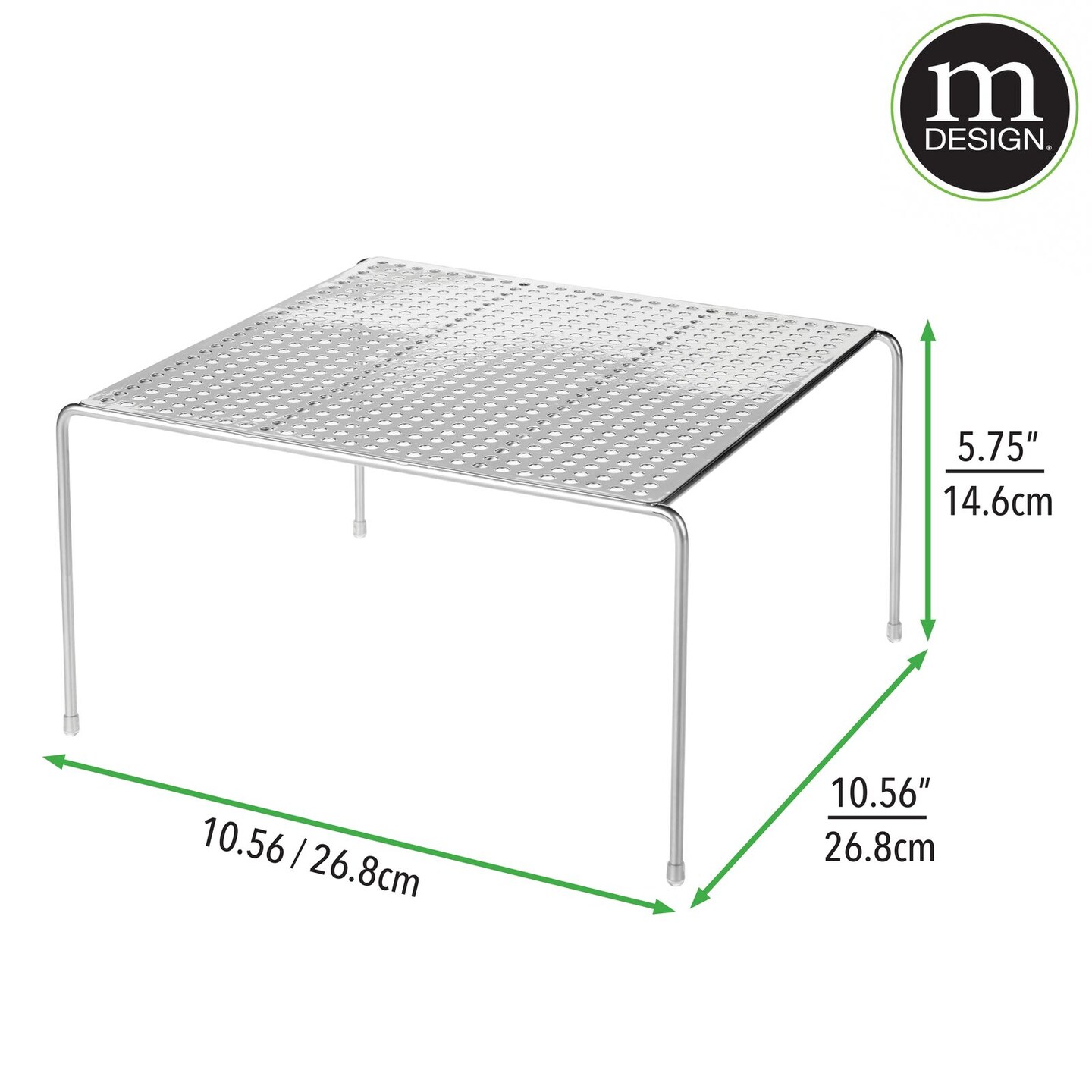 mDesign Metal Square Kitchen Organizer Storage Shelves