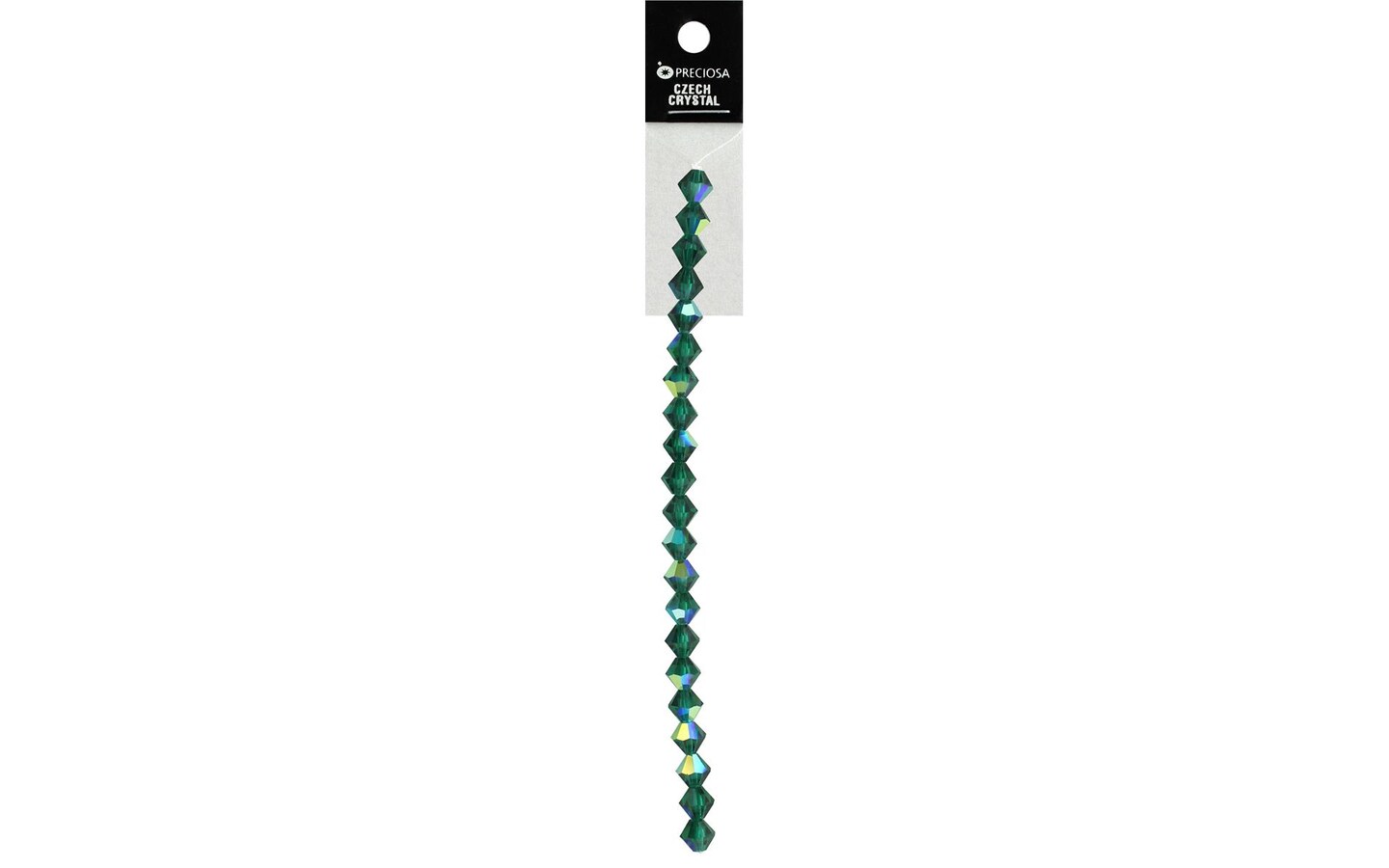 John Bead Preciosa 5&#x22; 6mm Rondelle Emerald AB