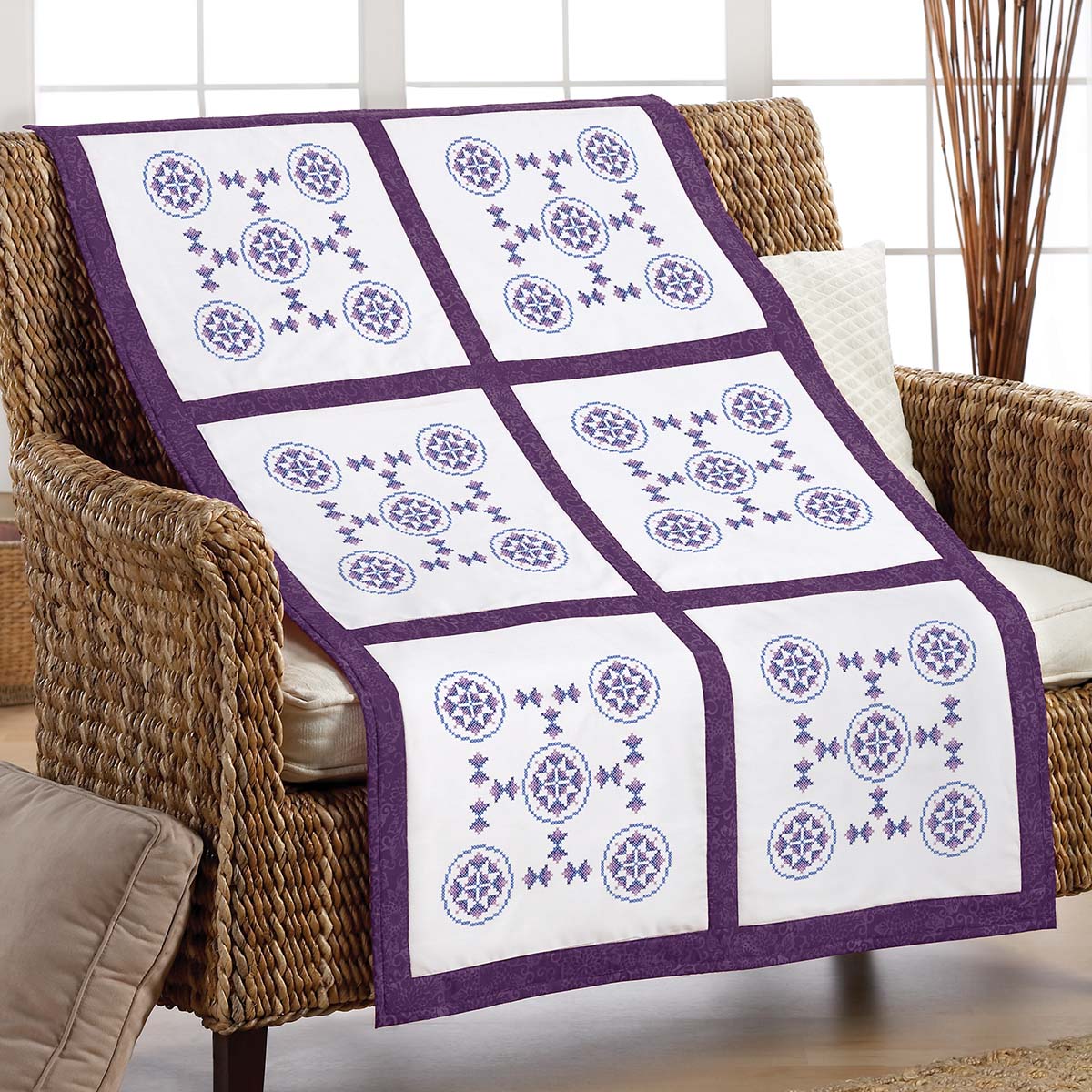 Herrschners Quilting Circles Quilt Blocks Stamped Cross-Stitch