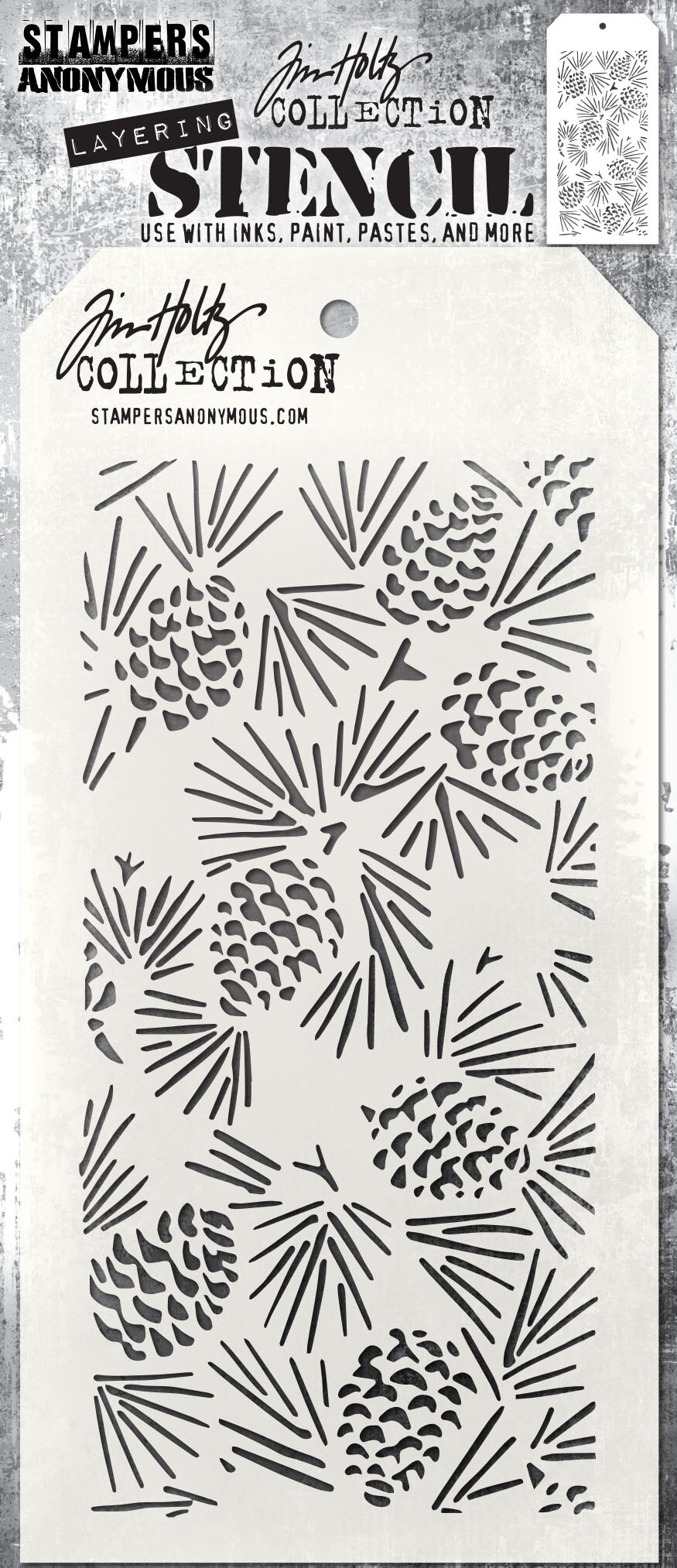 Tim Holtz Layered Stencil 4.125&#x22;X8.5&#x22;-Pinecones