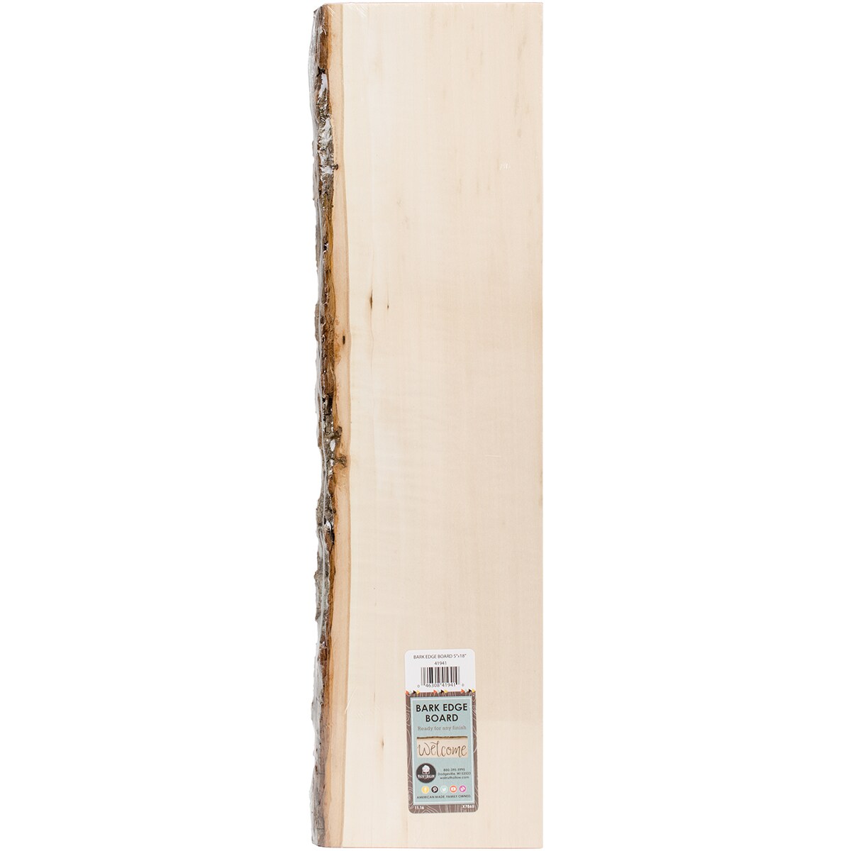Walnut Hollow Basswood Bark Edge Plank-5&#x22;X18&#x22;