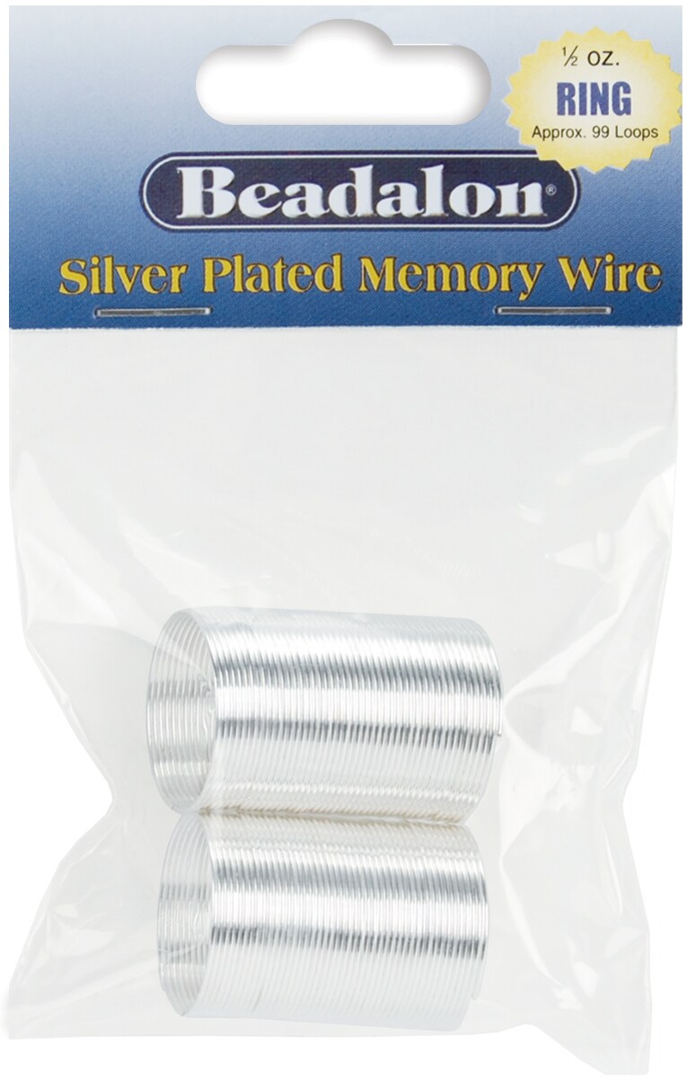 Beadalon Memory Wire Ring .62mm .5oz-Silver-Plated - 99 Coils