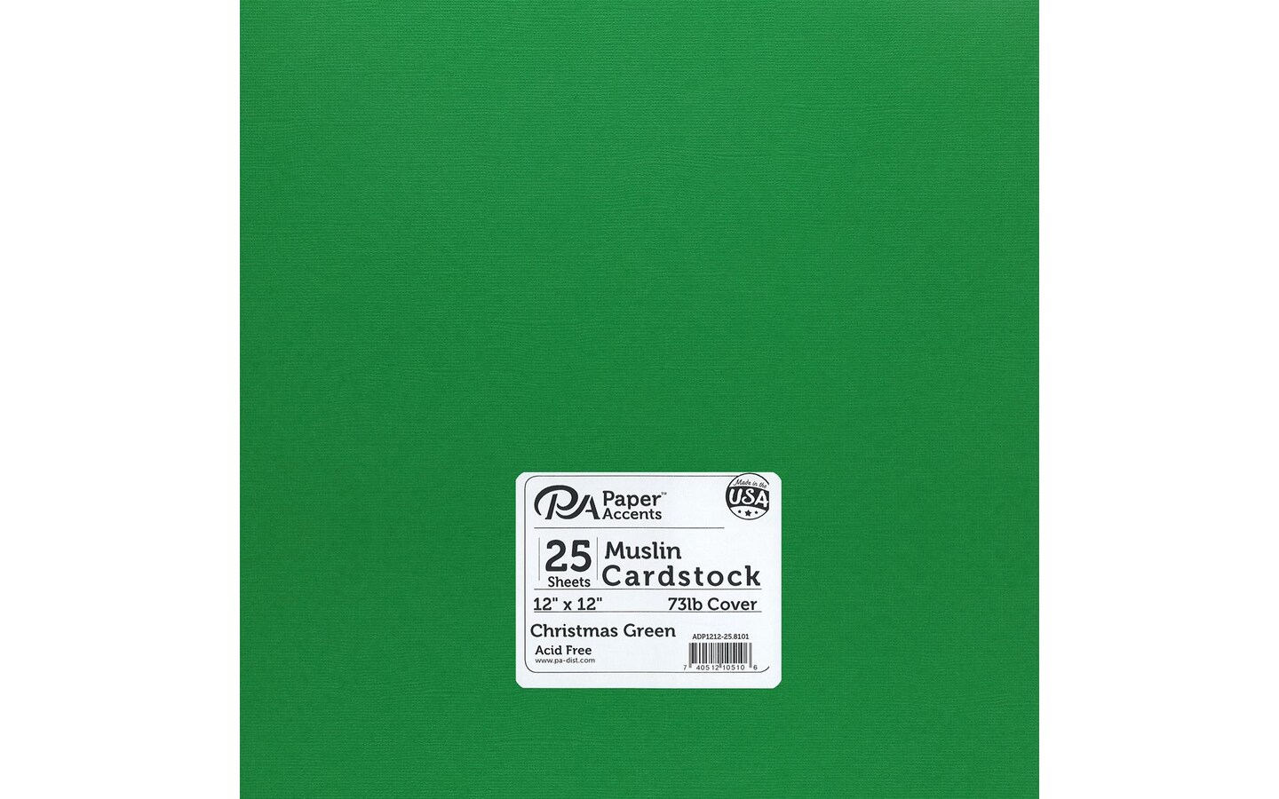 PA Paper Accents Textured Cardstock 12 x 12 Christmas Green
