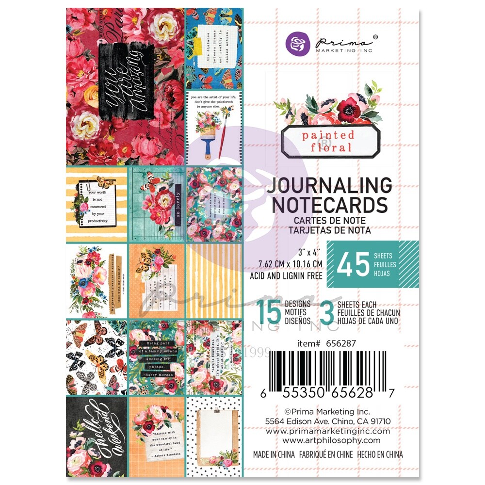 Painted Floral Journaling Cards 3
