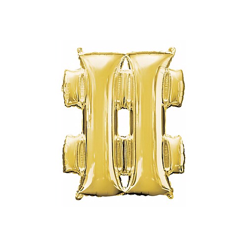 33-Inch Giant Symbol Number Sign Gold Balloon