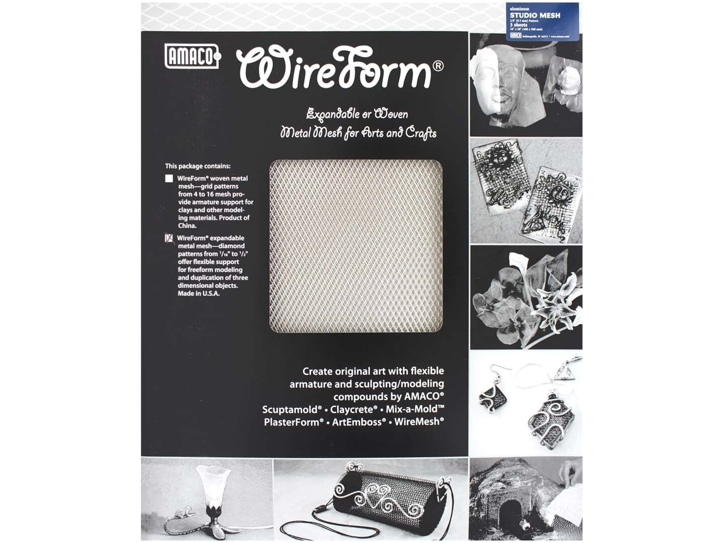 AMACO WireForm Studio Mesh - 16 x 20 in. - 3/8 in. Aluminum 3 pc.