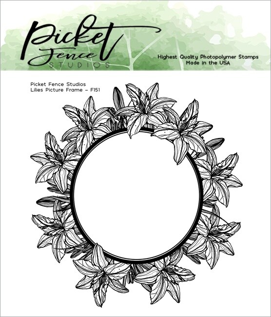 Picket Fence Studios 4&#x22;X4&#x22; Stamp Set-Lilies Picture Frame