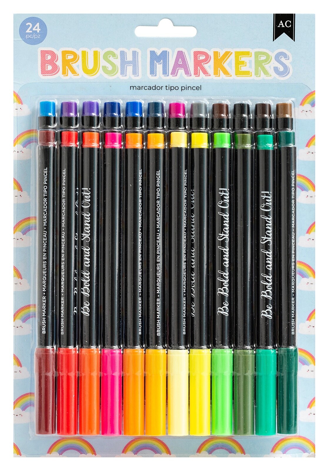 American Crafts Brush Markers 24/PkgRainbow Michaels