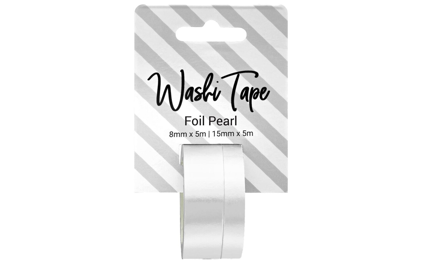 Washi Tape 8 &#x26; 15mm x 5m Foil Pearl