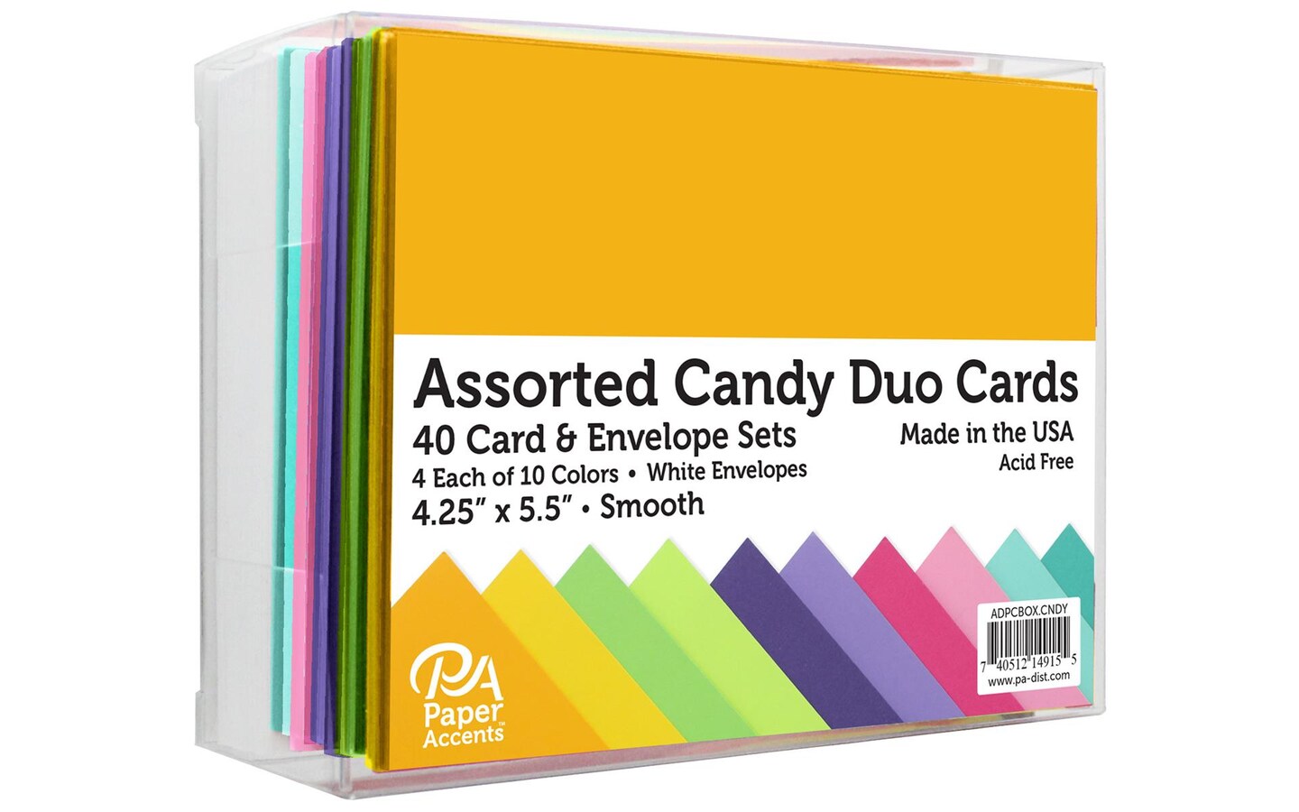 Card &#x26; Env 4.25x5.5 40pc Smooth Candy Duo Astd