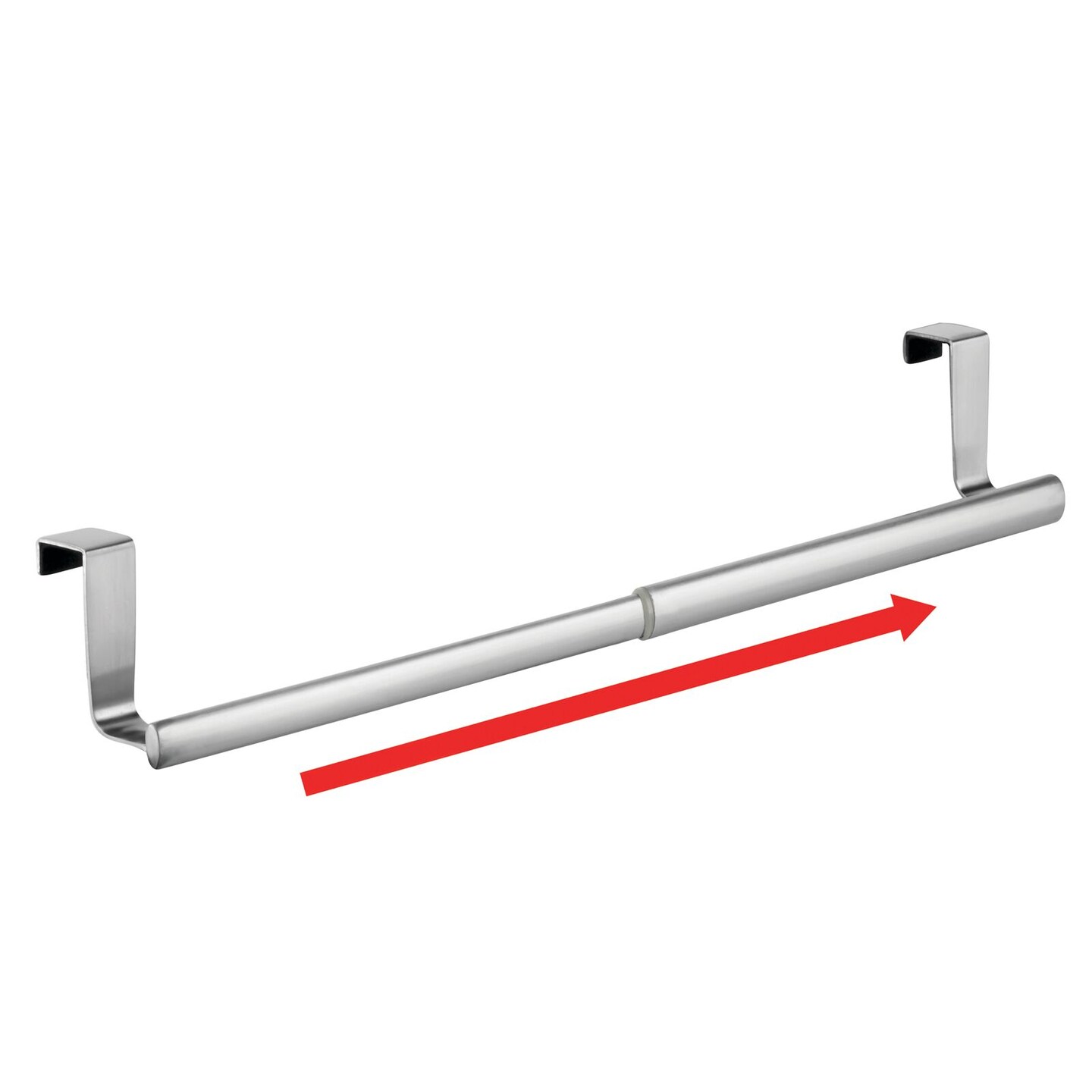 mDesign Adjustable/Expandable Kitchen Over Cabinet Towel Bar, 2 Pack - Brushed