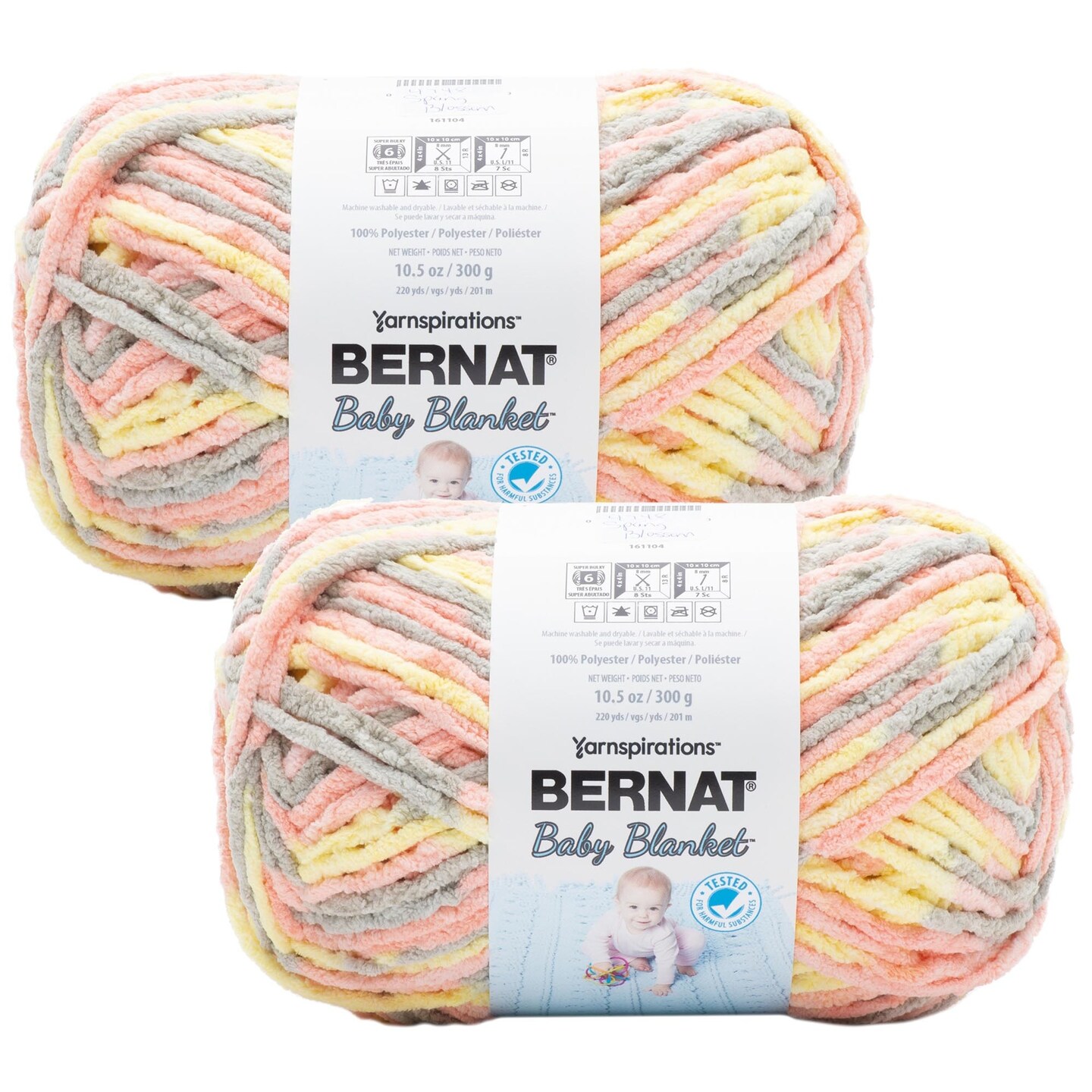 (Pack of 2) Bernat Baby Blanket Big Ball Yarn-Spring Blossom