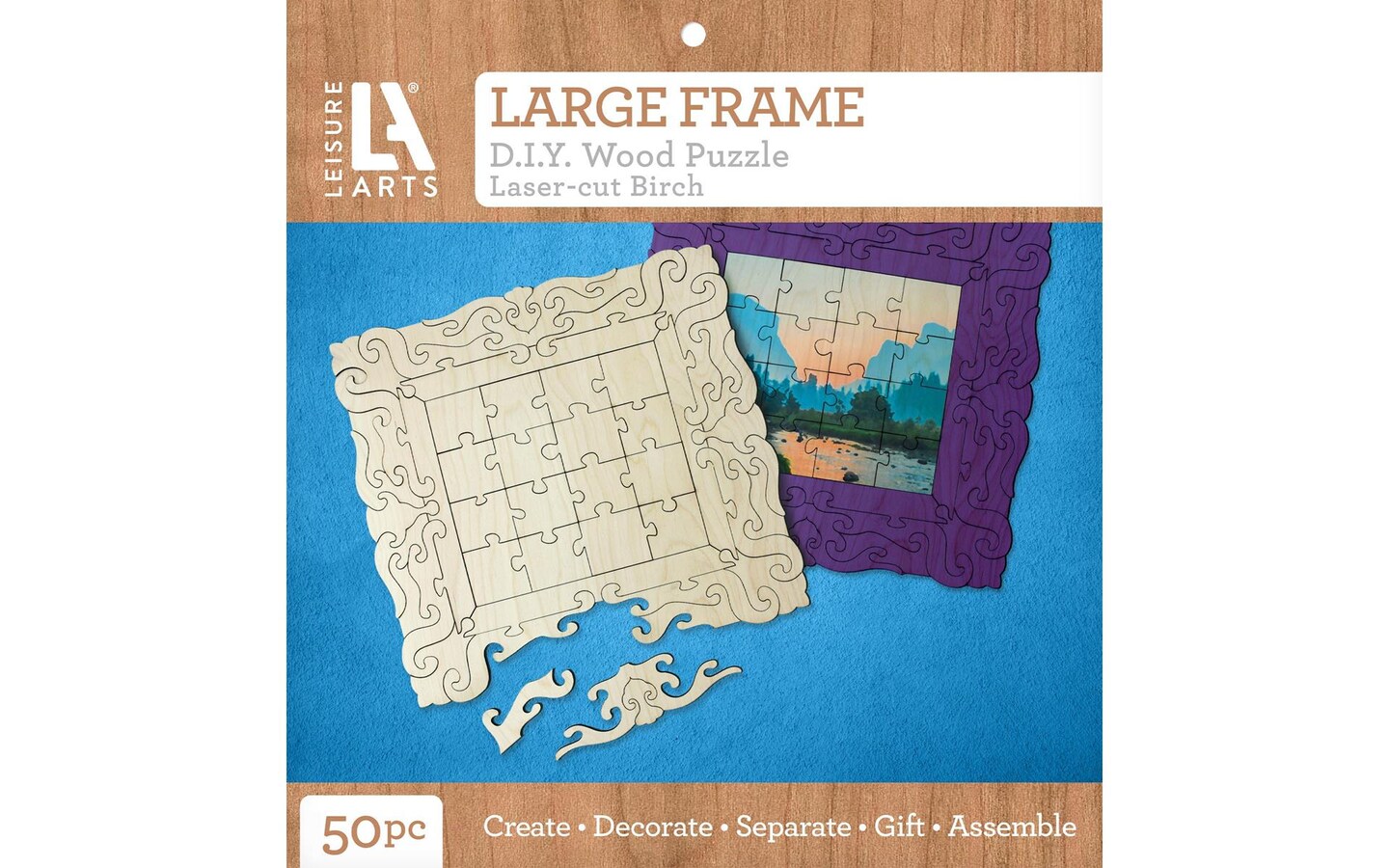 Leisure Arts Wood Puzzle Large Frame 50 pieces 12 x 11.5 Blank Puzzles,  Make Your Own puzzle, Blank Puzzle Pieces Blank Wooden Puzzles DIY Jigsaw  Puzzles, blank puzzles to draw on