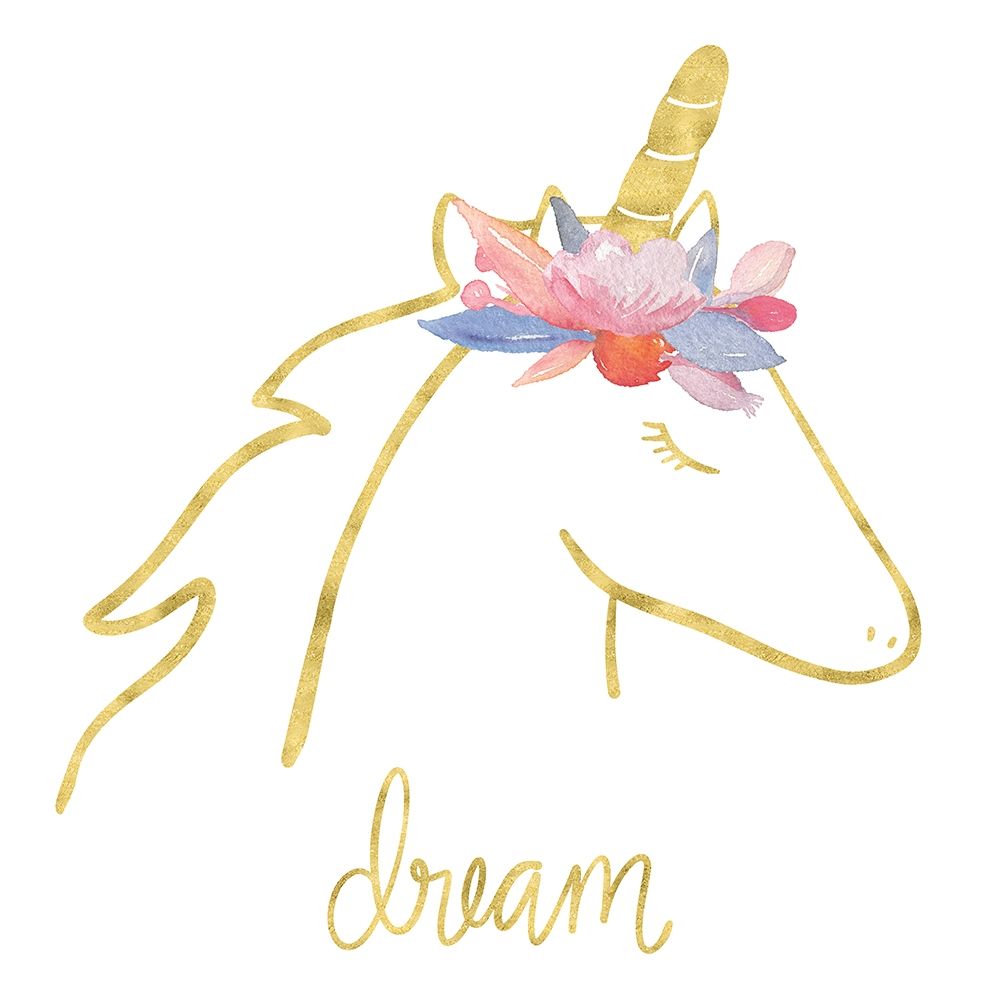 Golden Unicorn I Dream Poster Print by Noonday Design - Item # VARPDXRB12441ND