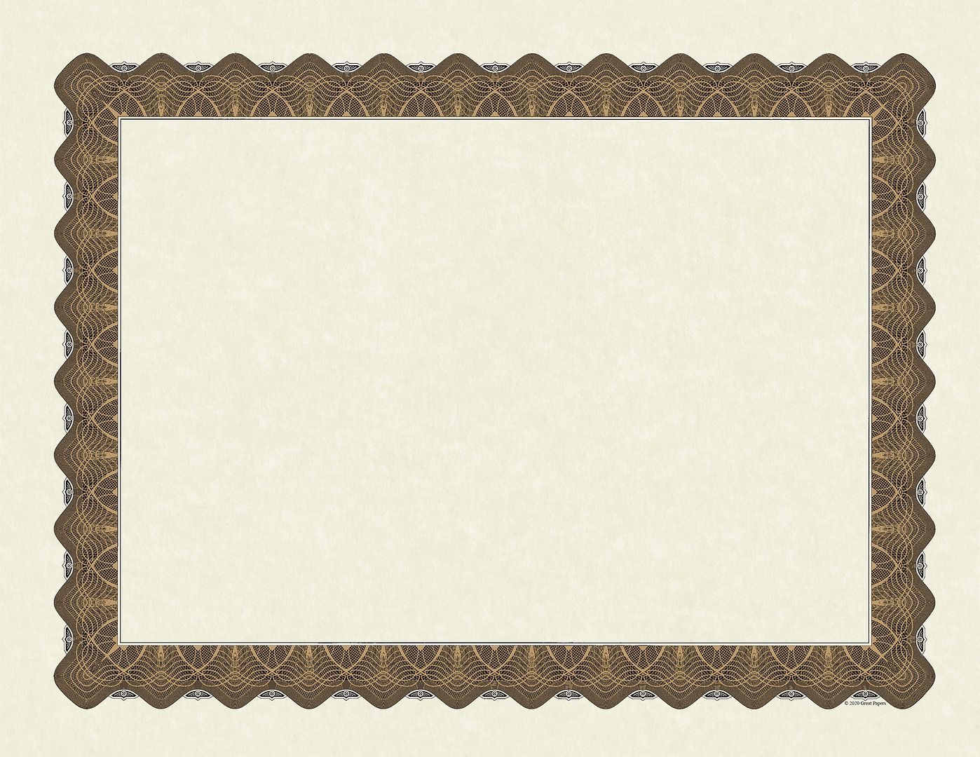 Great Papers! Parchment Certificates with Metallic Border, Gold Border, 8.5&#x22; x 11&#x22;, Printer Compatible, 25 Count