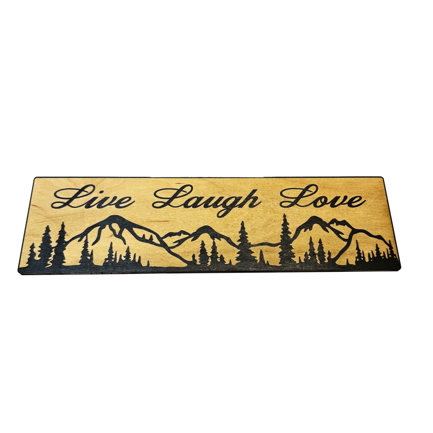 Live Laugh Love Mountain Scene - BLACK Sign 4x12 | Michaels