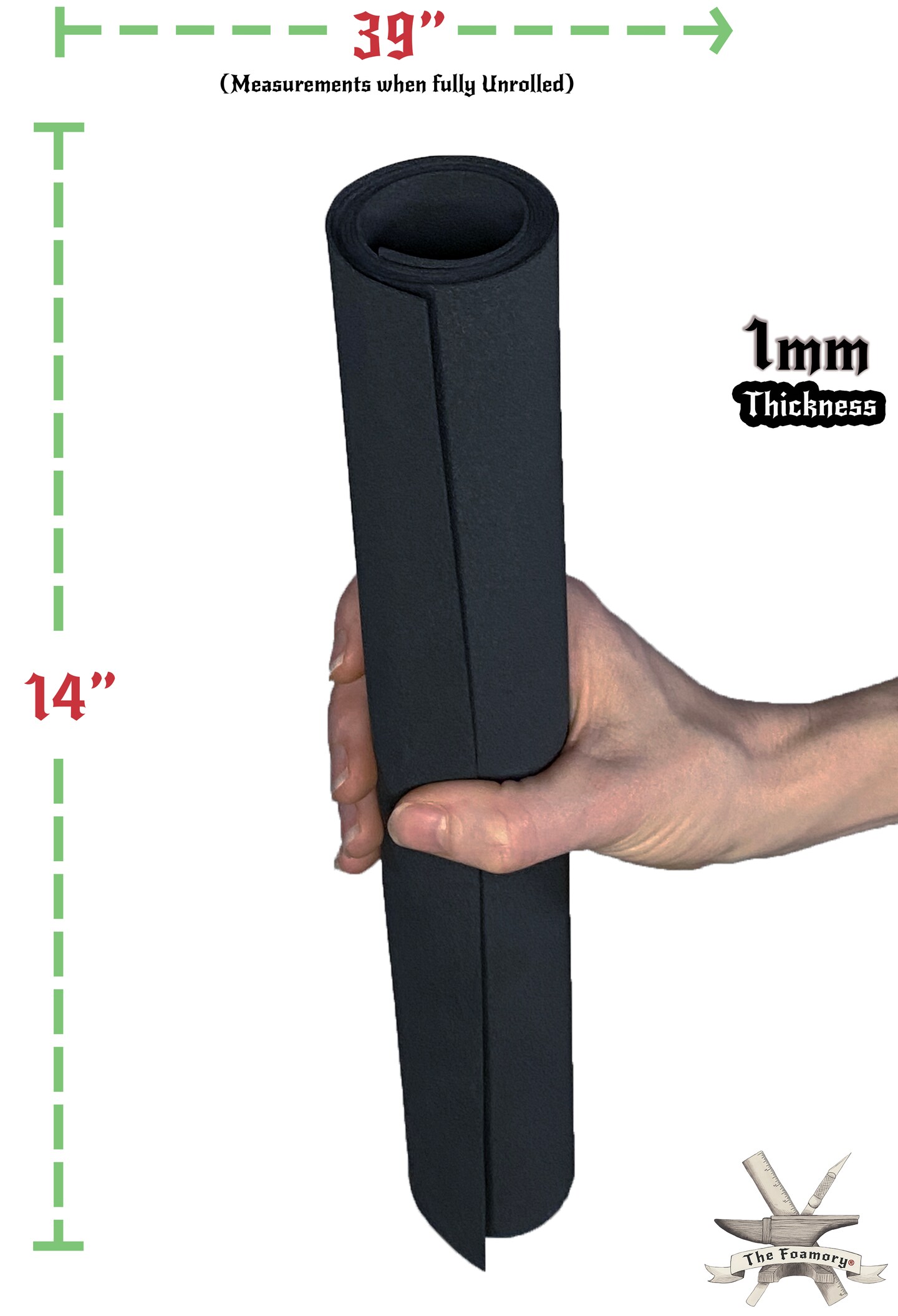 EVA Foam Cosplay | 14" x 39" Sheet | Ultra High Density 85kg/m3 | by The Foamory