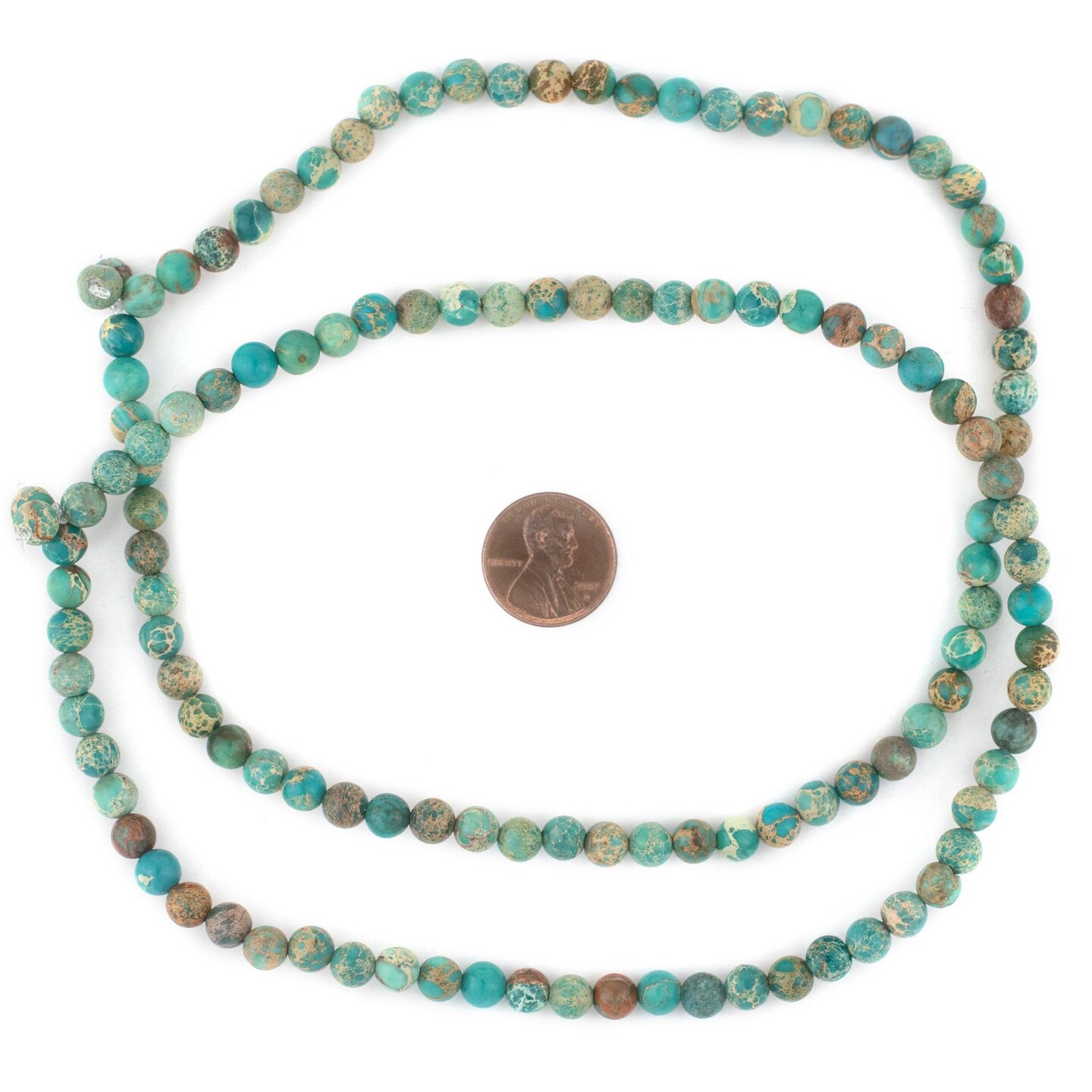 TheBeadChest Green Aqua Sea Sediment Jasper Beads (6mm): Organic Gemstone Round Spherical Energy Stone Healing Power Crystal for Jewelry Bracelet Mala Necklace Making