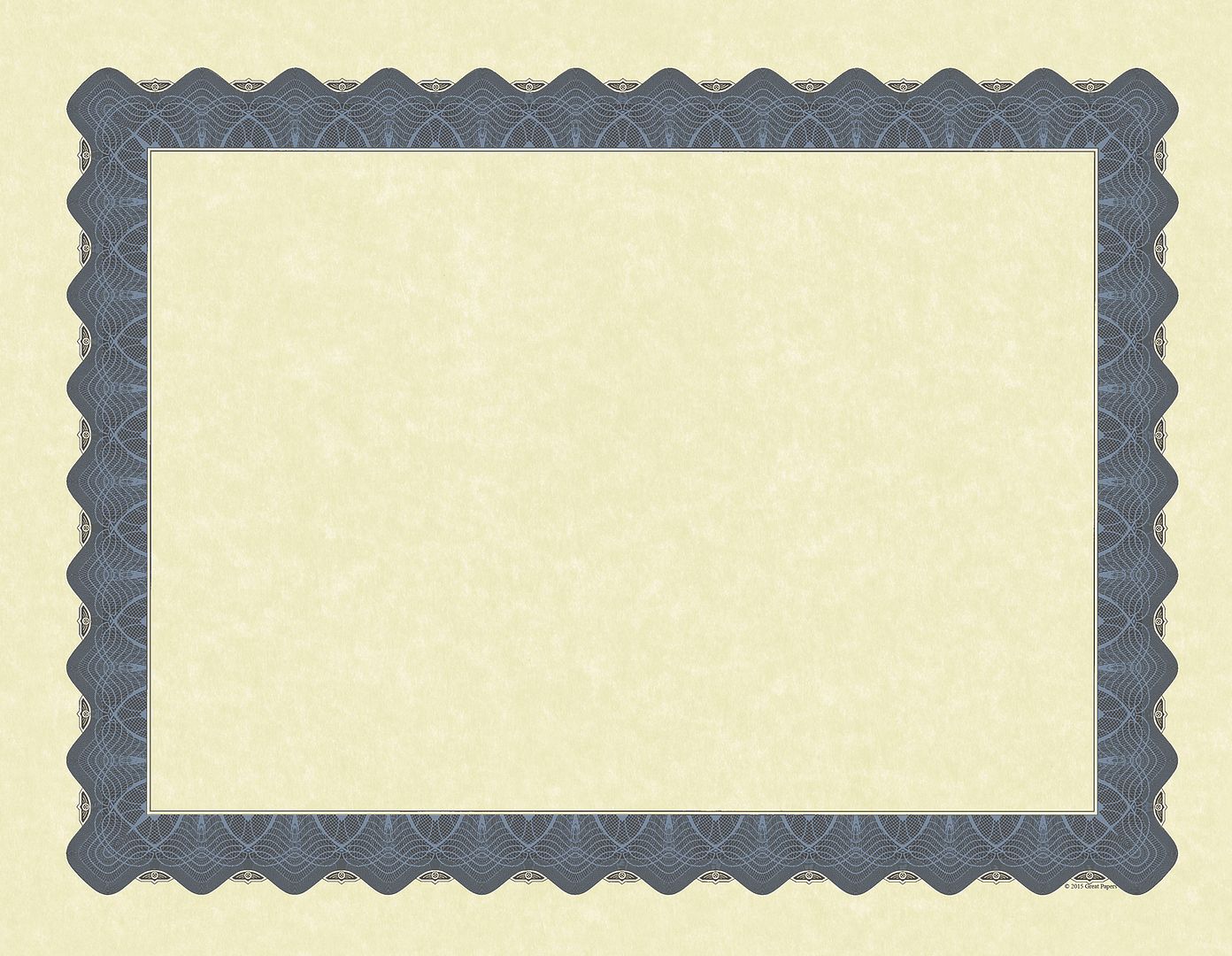 Great Papers! Parchment Certificates with Metallic Border, Blue Border, 8.5&#x22; x 11&#x22;, Printer Compatible, 100 Count