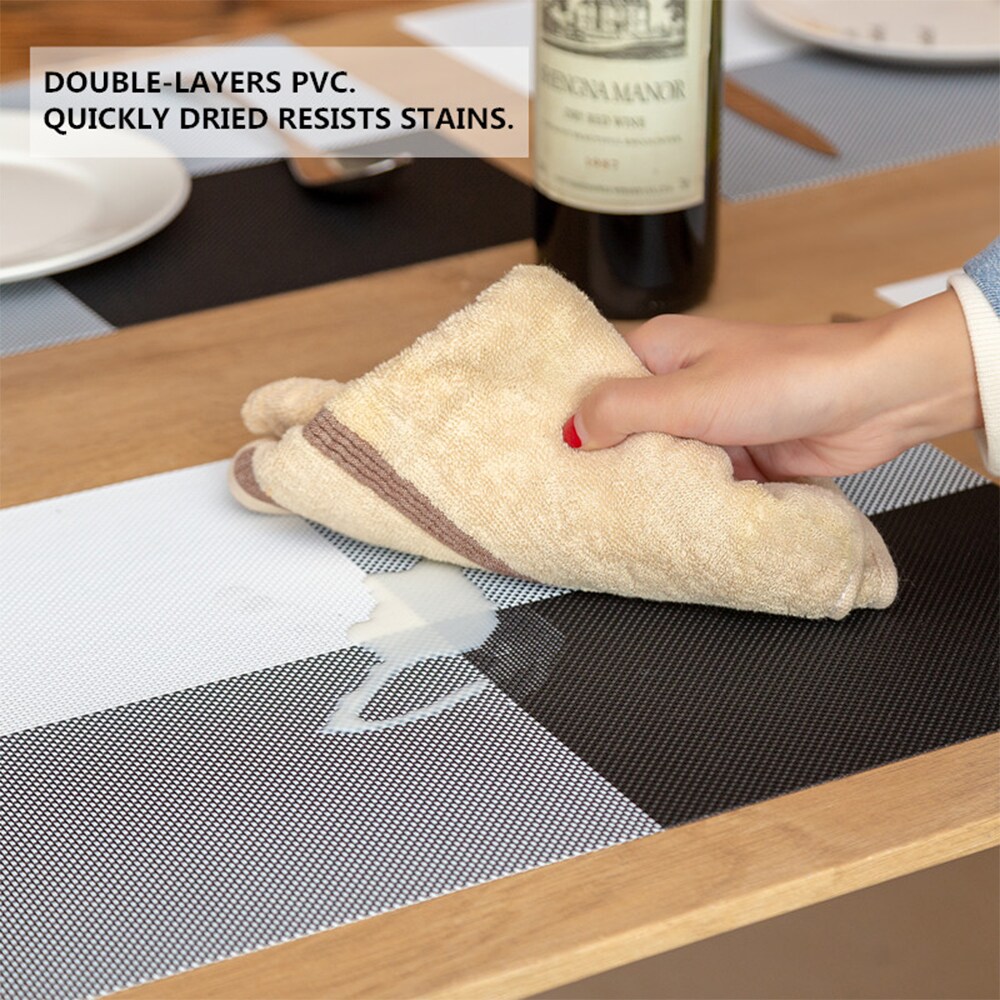 Kitcheniva Heat Insulation Rectangle PVC Placemats 12&#x22;x18&#x22; Set Of 4