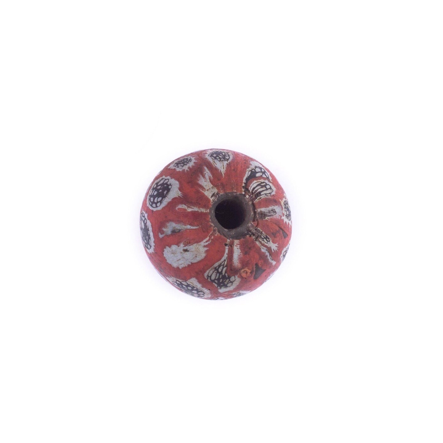 TheBeadChest Red Antique-Style Java Eye Glass Bead (Single Bead, 20mm)