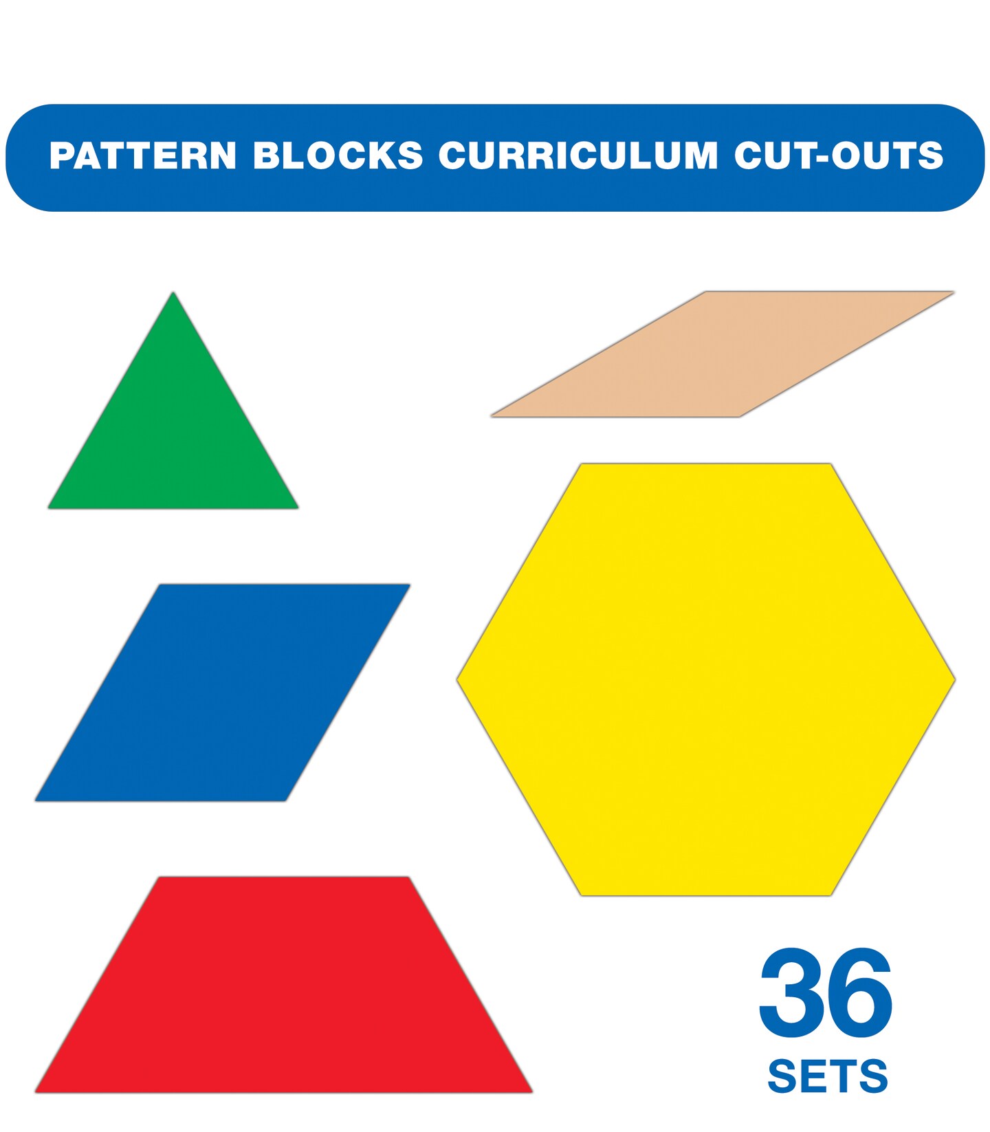 Carson Dellosa Colorful Shapes Cutouts, 6 Shape Cutouts for Bulletin Board, Classroom Décor, Math Classroom Cut-outs for Kindergarten Math & Preschool Learning, Math Manipulative Cutouts for Classroom