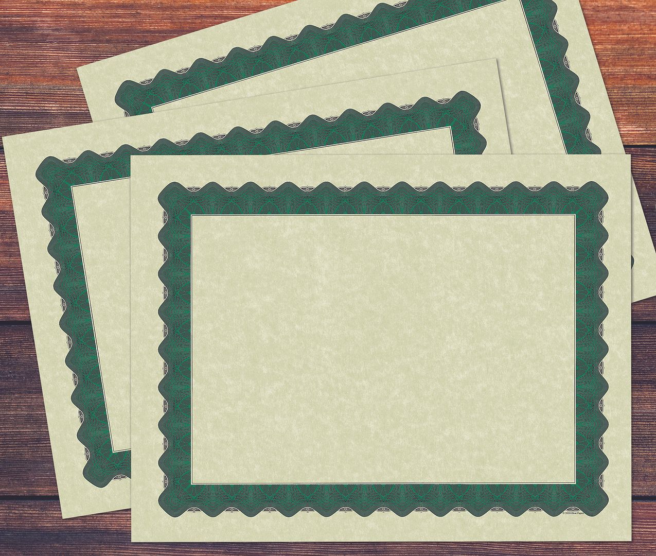 Great Papers! Parchment Certificates with Metallic Border, Green Border, 8.5&#x22; x 11&#x22;, Printer Compatible, 100 Count