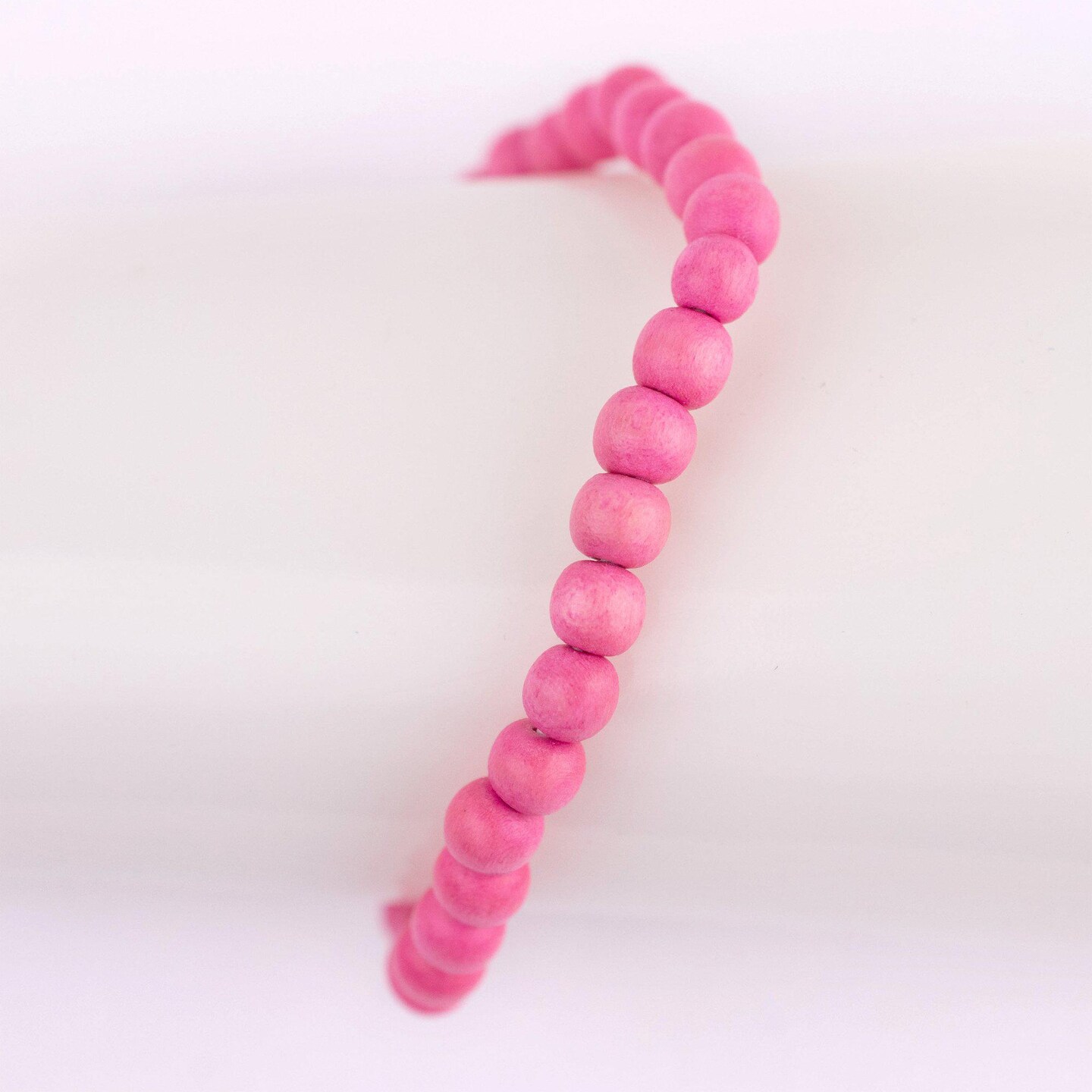 TheBeadChest Wood Stretch Bracelet, Neon Pink - Stackable Beaded Jewelry, Unisex for Men &#x26; Women