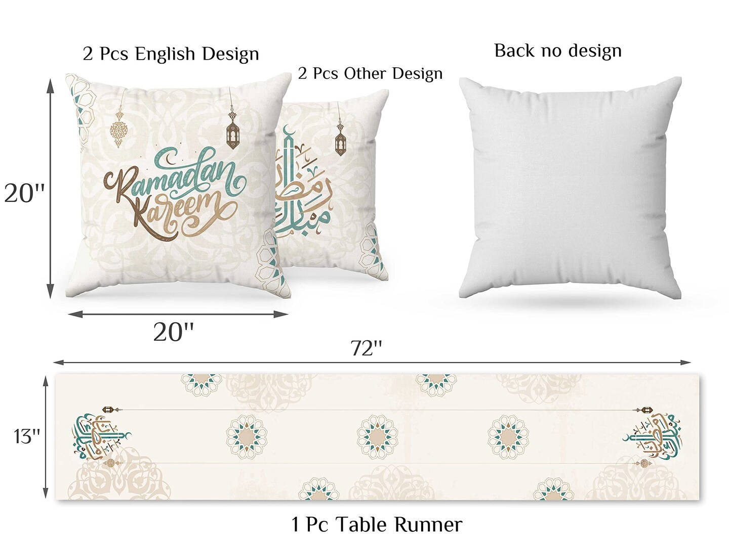 Decorations for Home - Table Runner & 4pcs Pillow Covers - Decorations for Table - Gifts - Decor