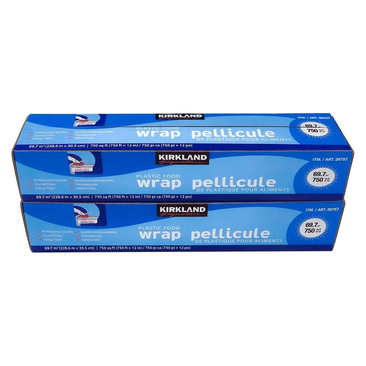 Kirkland Signature Plastic Food Wrap 12 In X 750 Ft 2 Count