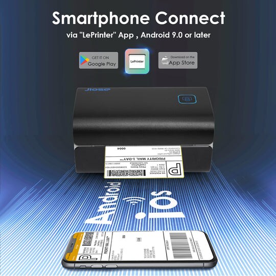 Wireless Thermal Label Printer Jiose 162mm/s High-Speed 4x6 Shipping Label Printer