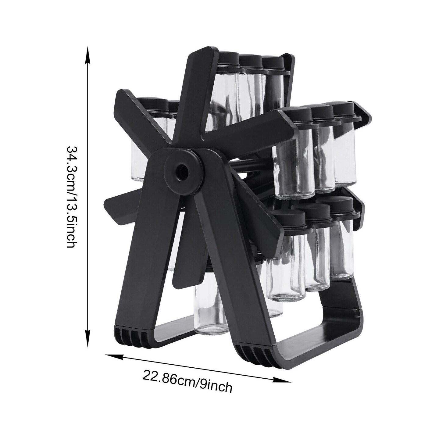 Kitcheniva Kitchen 360 Rotating Spice Rack Seasoning Storage Set
