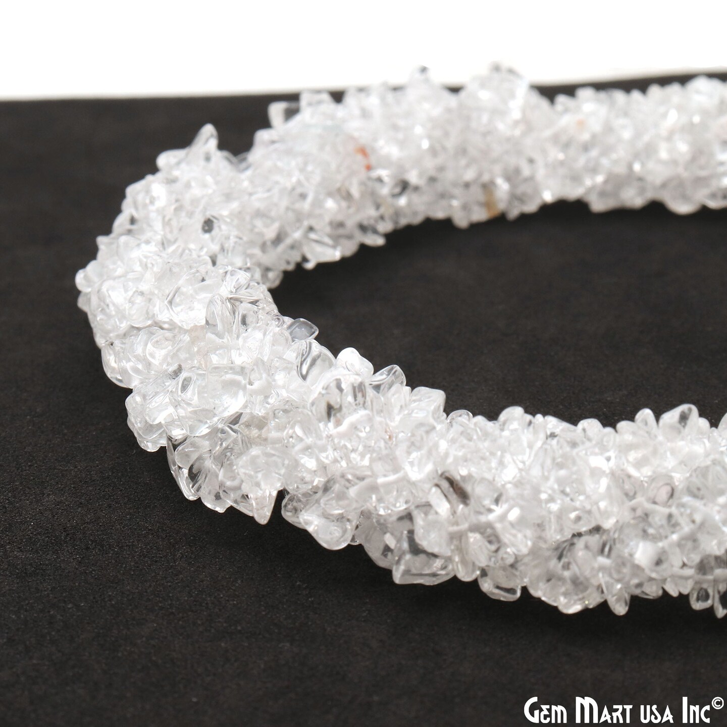Crystal Chip Beads, 34 Inch, Natural Chip Strands, Drilled Strung Nugget Beads, 3-7mm, Polished, GemMartUSA (CHCY-70001)