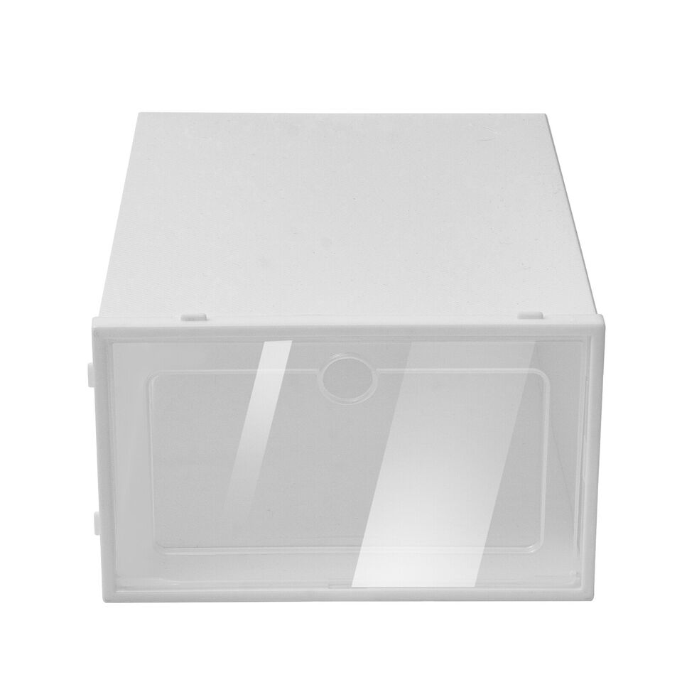 20PCS Foldable Drop Front Shoe Box Transparent Stackable Organizer Storage