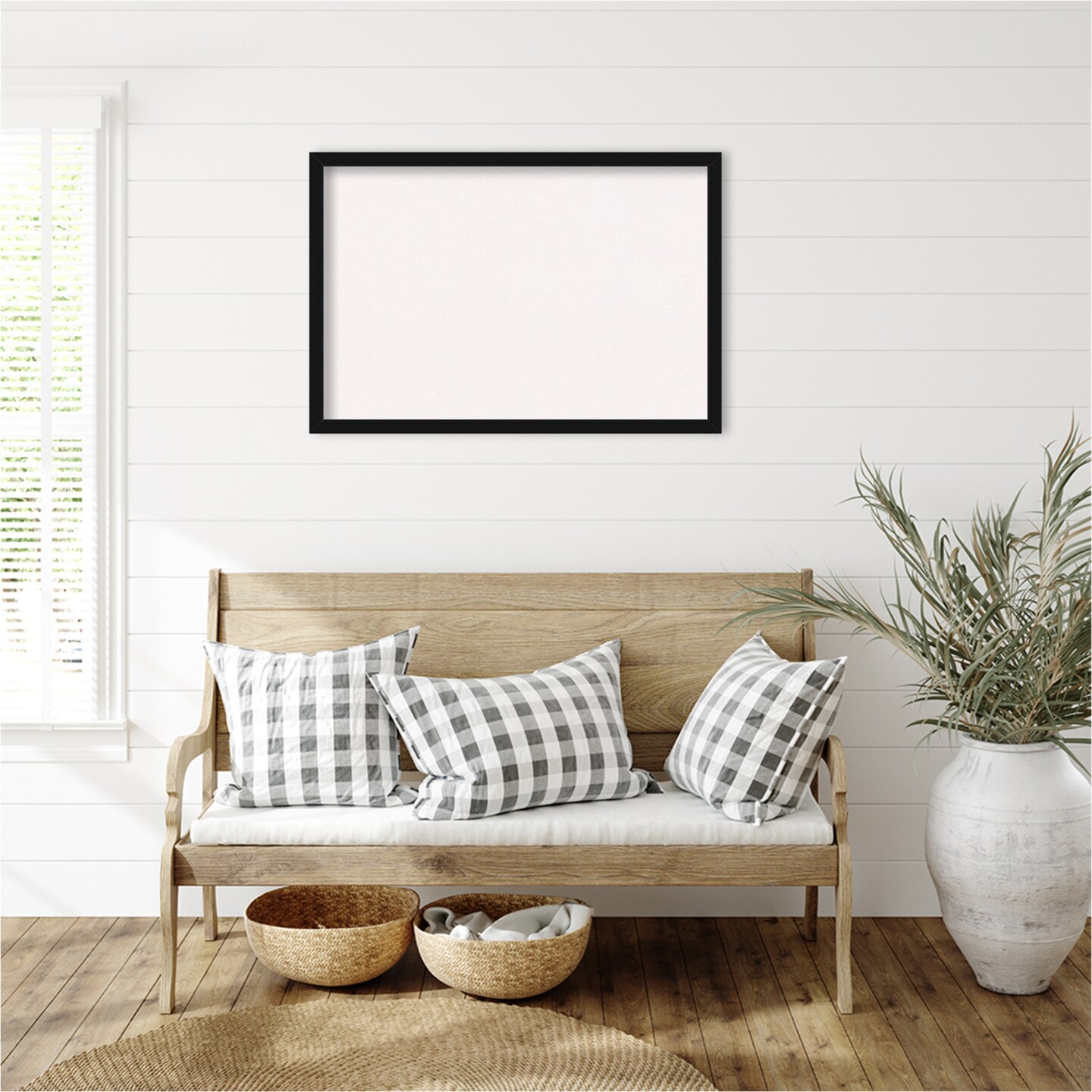 Avon Black Narrow Framed Corkboard, White Cork