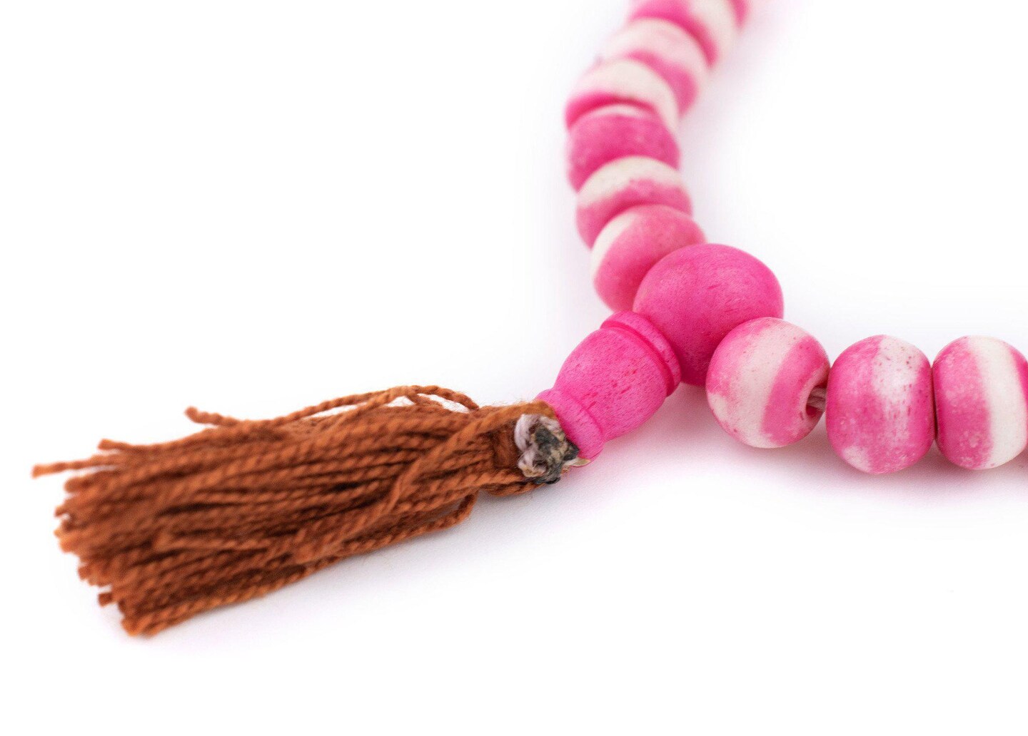TheBeadChest Pink Rustic Bone Mala Beads (10mm)