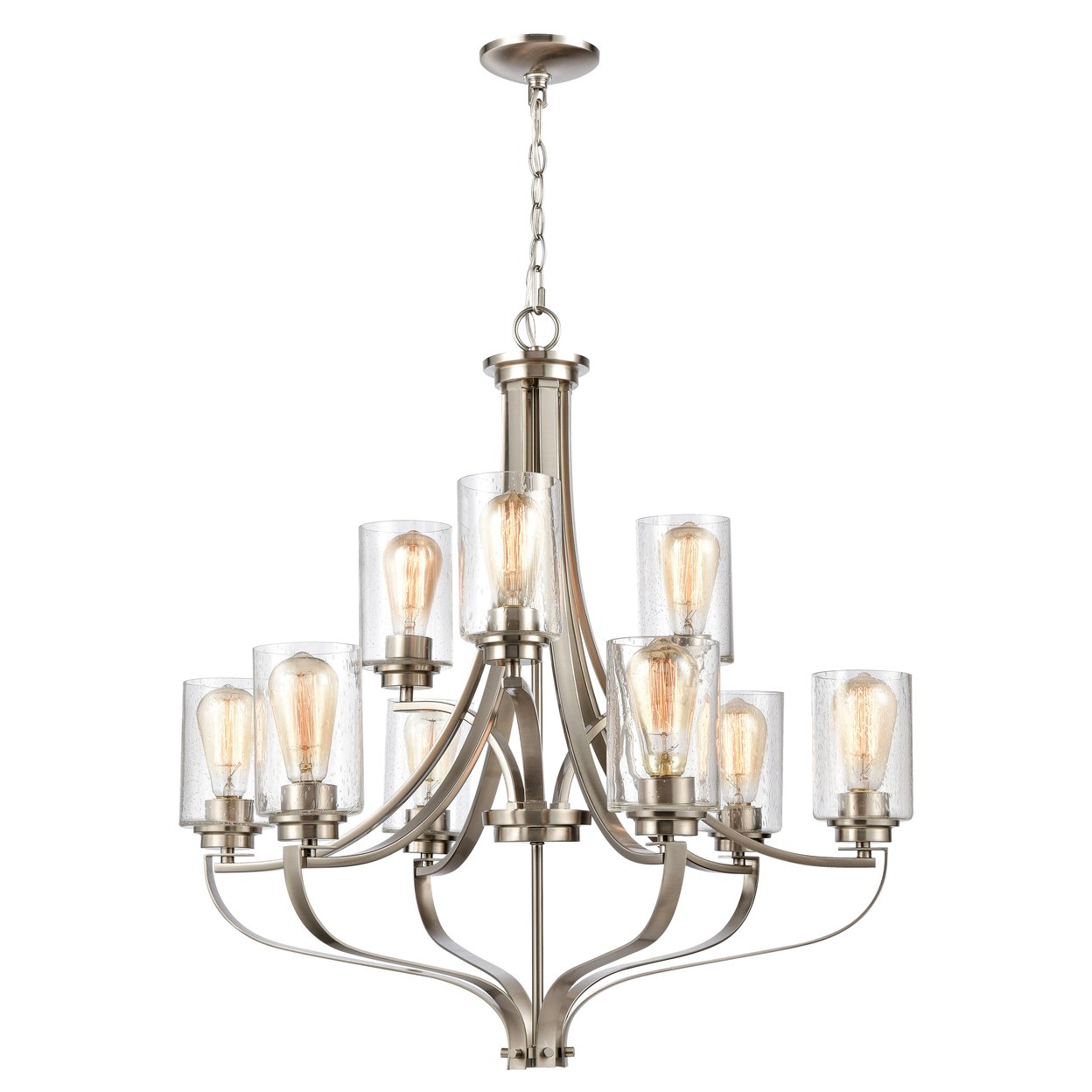 Market Square 29 Wide 9-Light Chandelier - Brushed Nickel